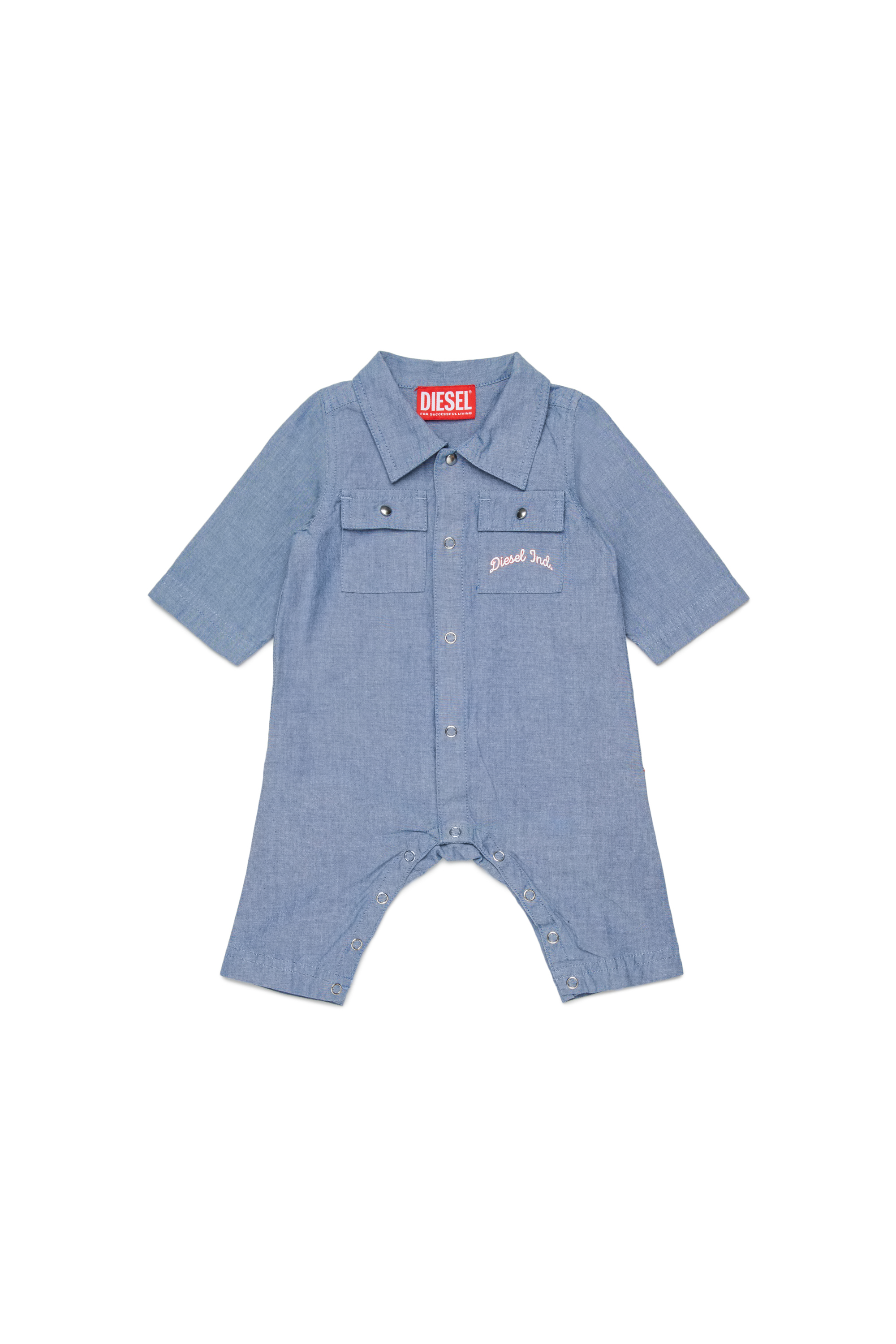 Diesel - JUSTY-NB, Tuta in cotone con tasche ricamate Unisex in Blu - 1