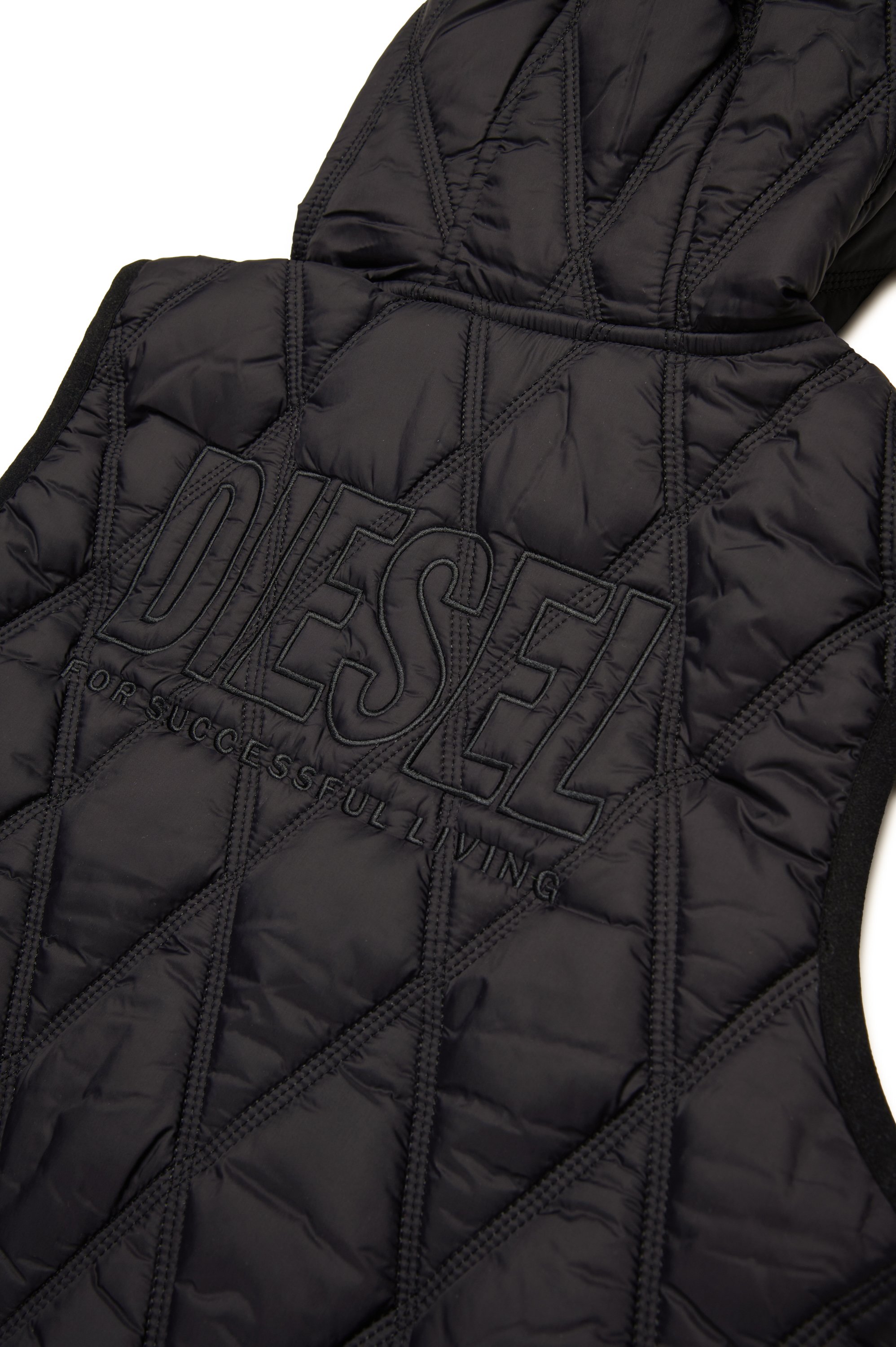 Diesel - JFOSSIR, Gilet matelassé à capuche léger Mixte in Noir - 4