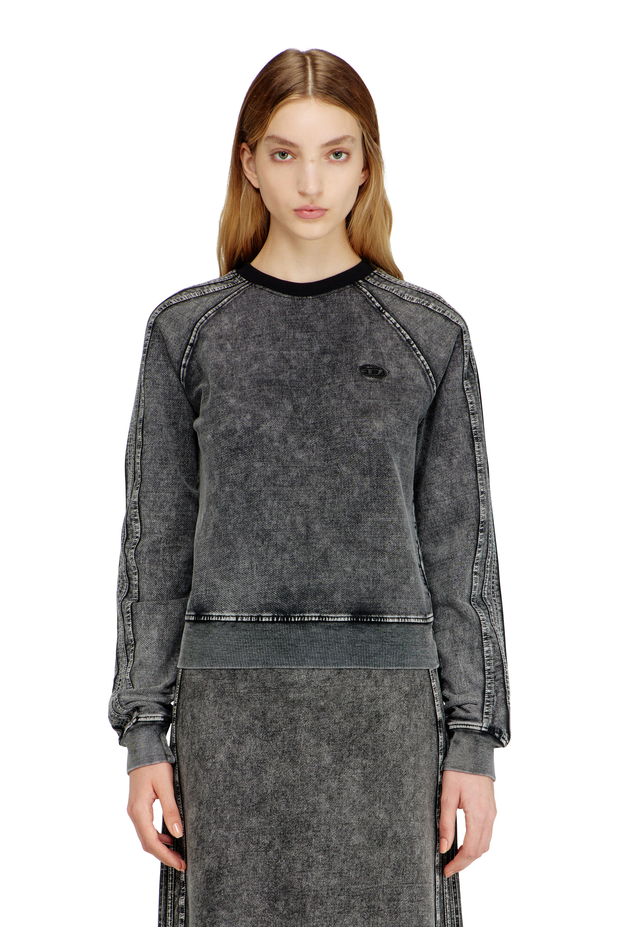 Diesel - F-ALPY, Sweat-shirt avec bandes et broderie Oval D Femme in ToBeDefined - 1