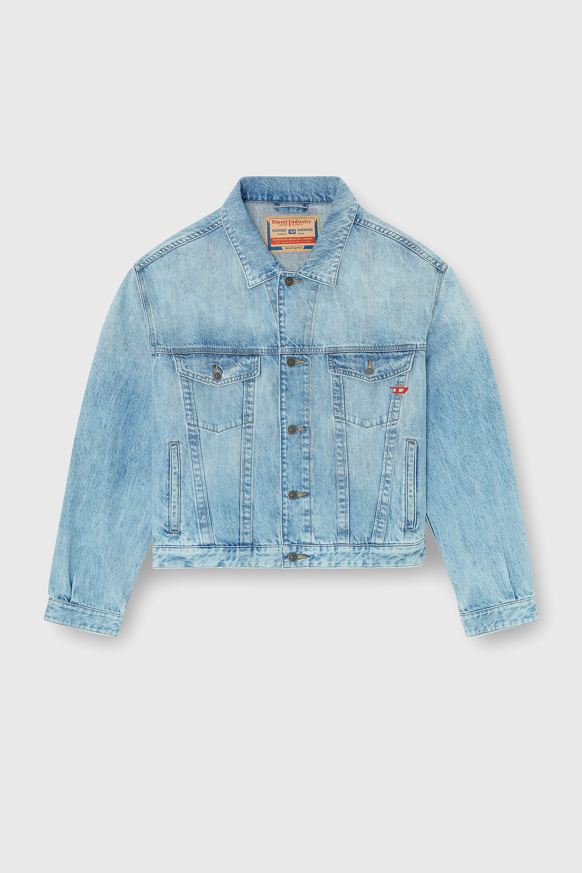 Diesel - D-RANGER, Unisex's Trucker jacket in denim in Light Blue - 2