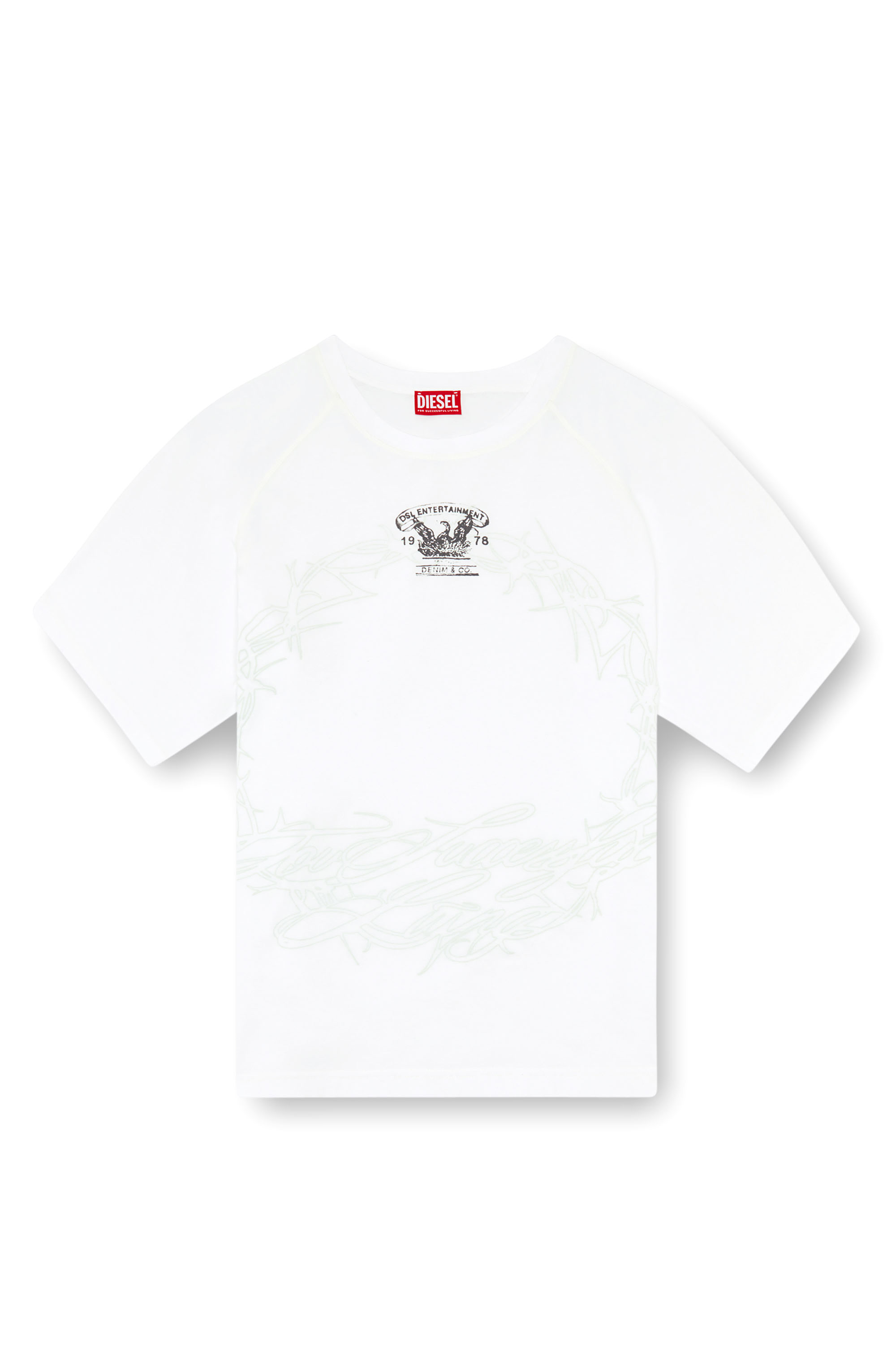 Diesel - T-ROXT-Q1, Homme T-shirt avec imprimé inside-out in Blanc - Image 3