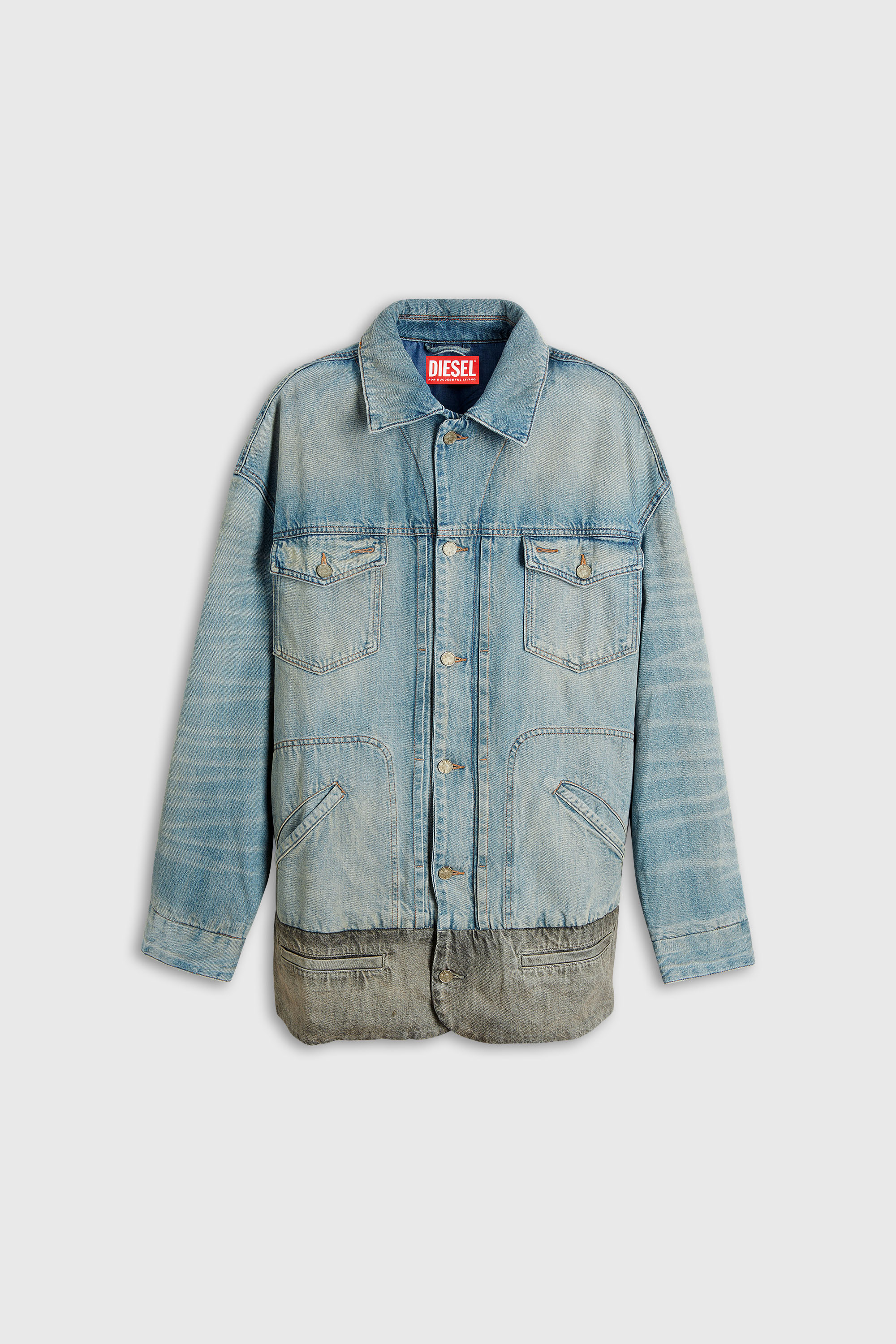 Diesel - D-ARI-S, Giacca in denim con orlo a contrasto Uomo in Multicolor - 2