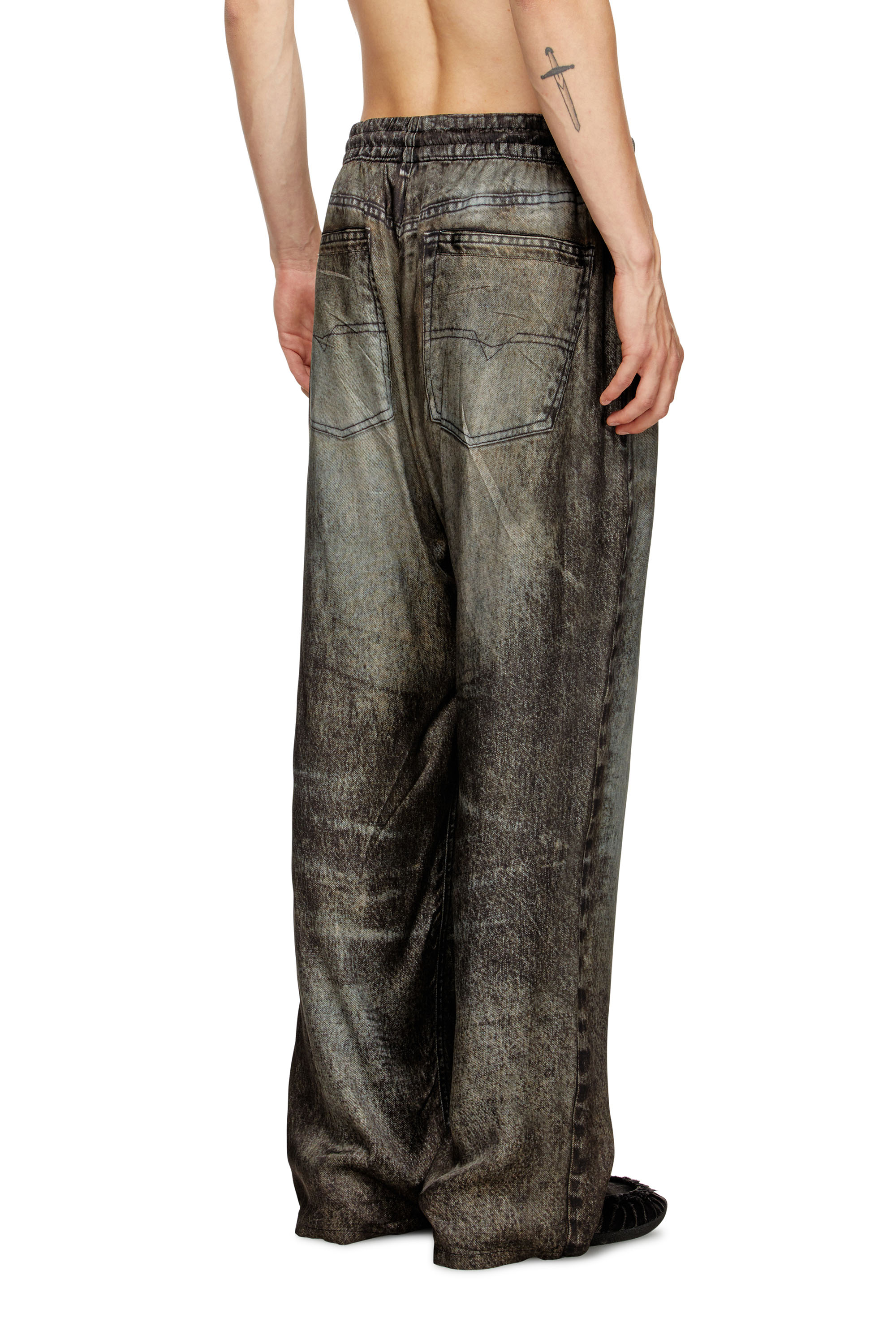 Diesel - P-THECK-LKCT, Herren Elastische Hose aus Viskose im Denim-Look in Schwarz - 4