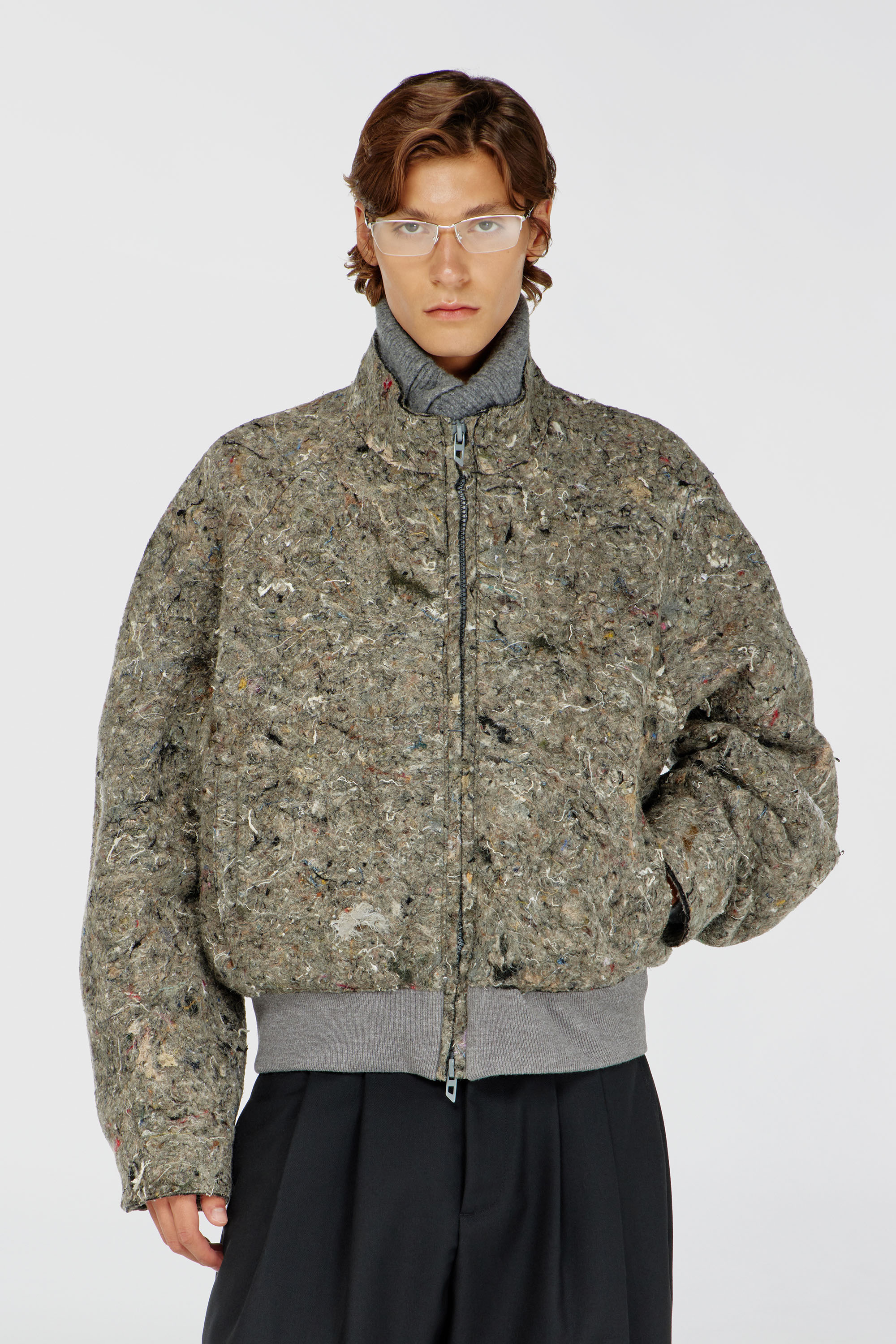 Diesel - J-DISTEM, Herren Upcycled Filzjacke in Grau - 3