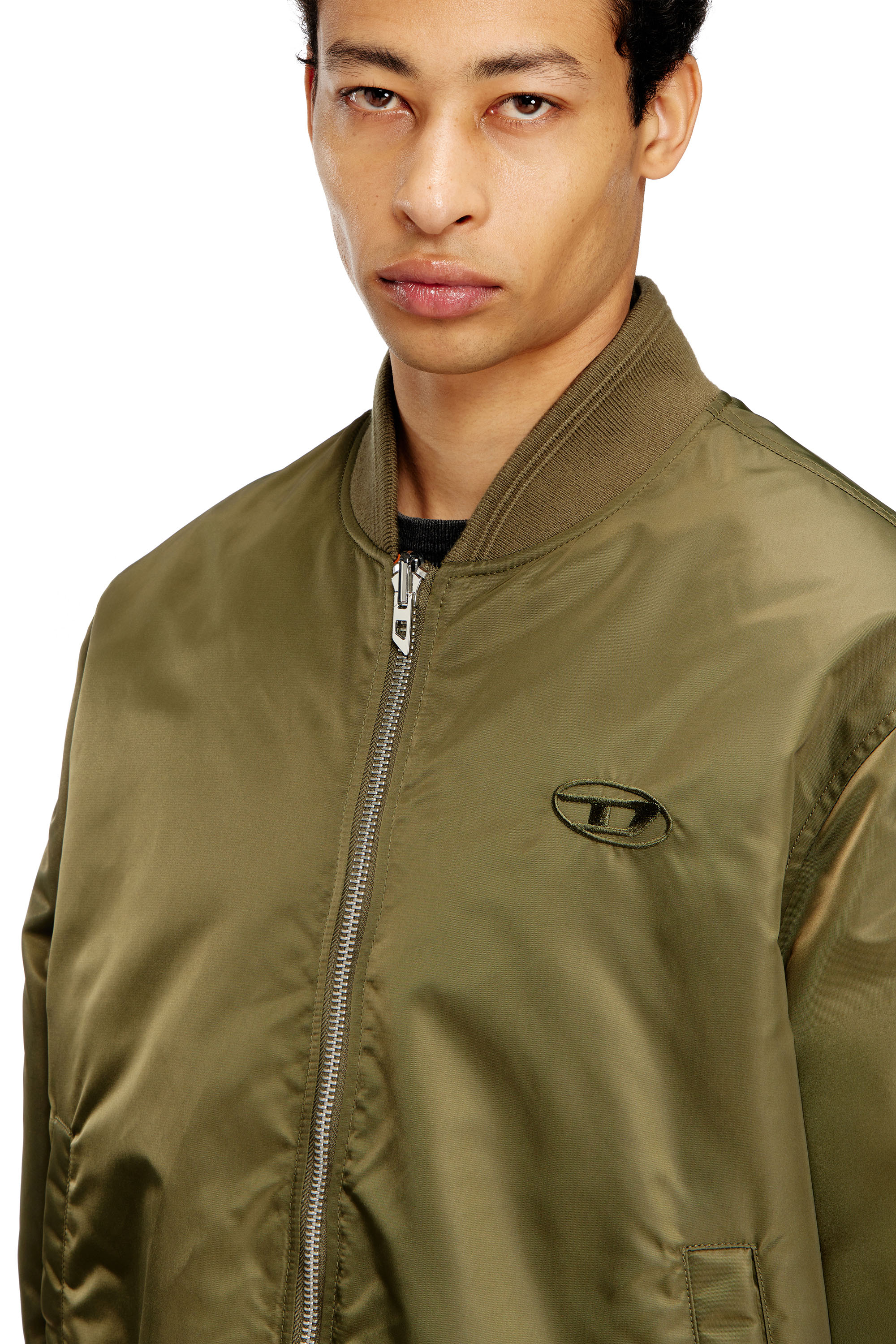 Diesel - W-TYPE-D1, Herren Gesteppte Bomberjacke mit Oval-D-Stickerei in Gr&uuml;n/Orange - 5