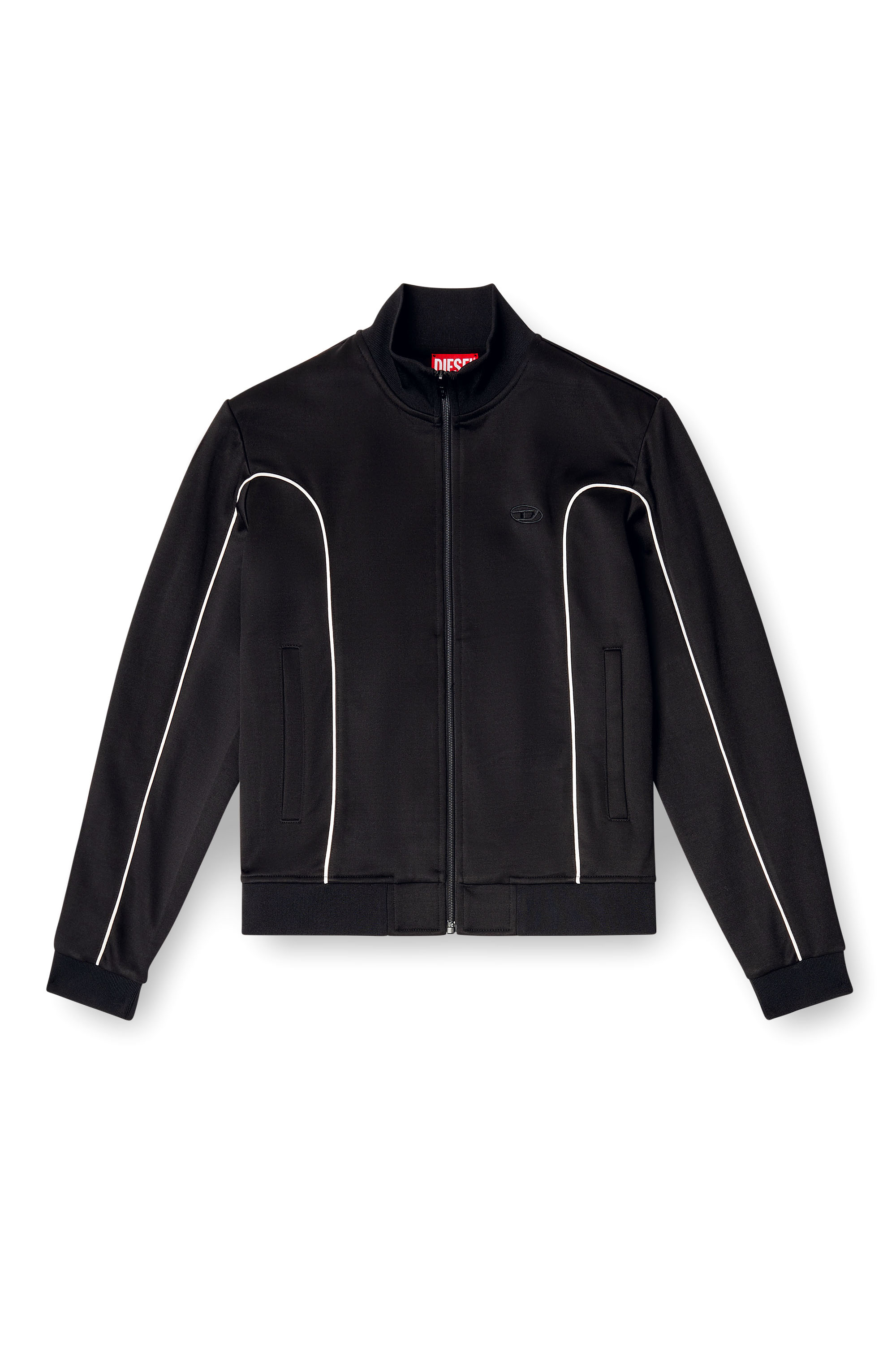 Diesel - F-LOCKING-OD, Veste en molleton avec passepoil contrastant Femme in Polychrome - 2