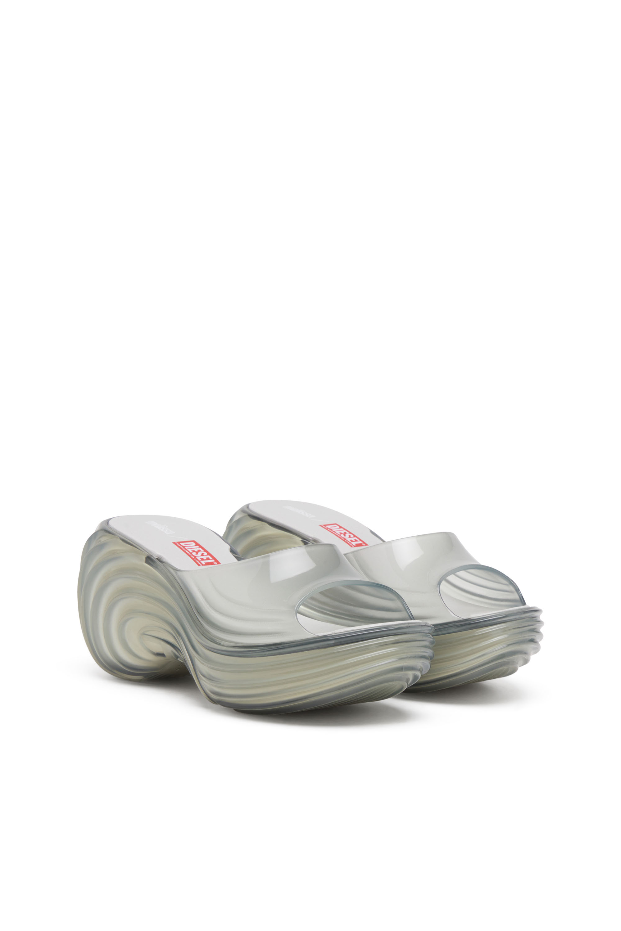Diesel - MELISSA QUANTUM PLATFORM, Damen Plateau-Pantolette aus Melflex® in Hellgrau - 3