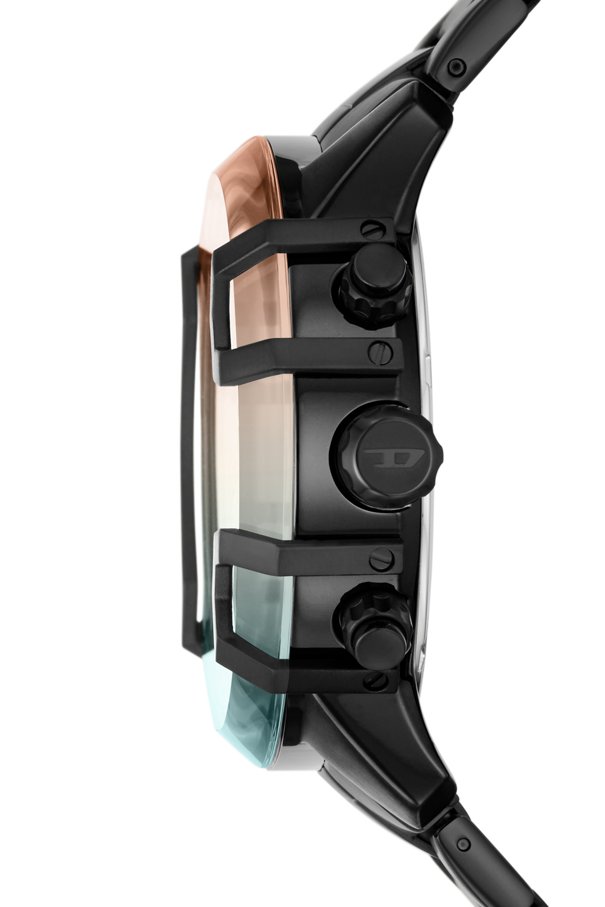 Diesel - DZ4605, Unisex Griffed Chronograph aus schwarzem Edelstahl in Schwarz/Dunkelgrau - 3