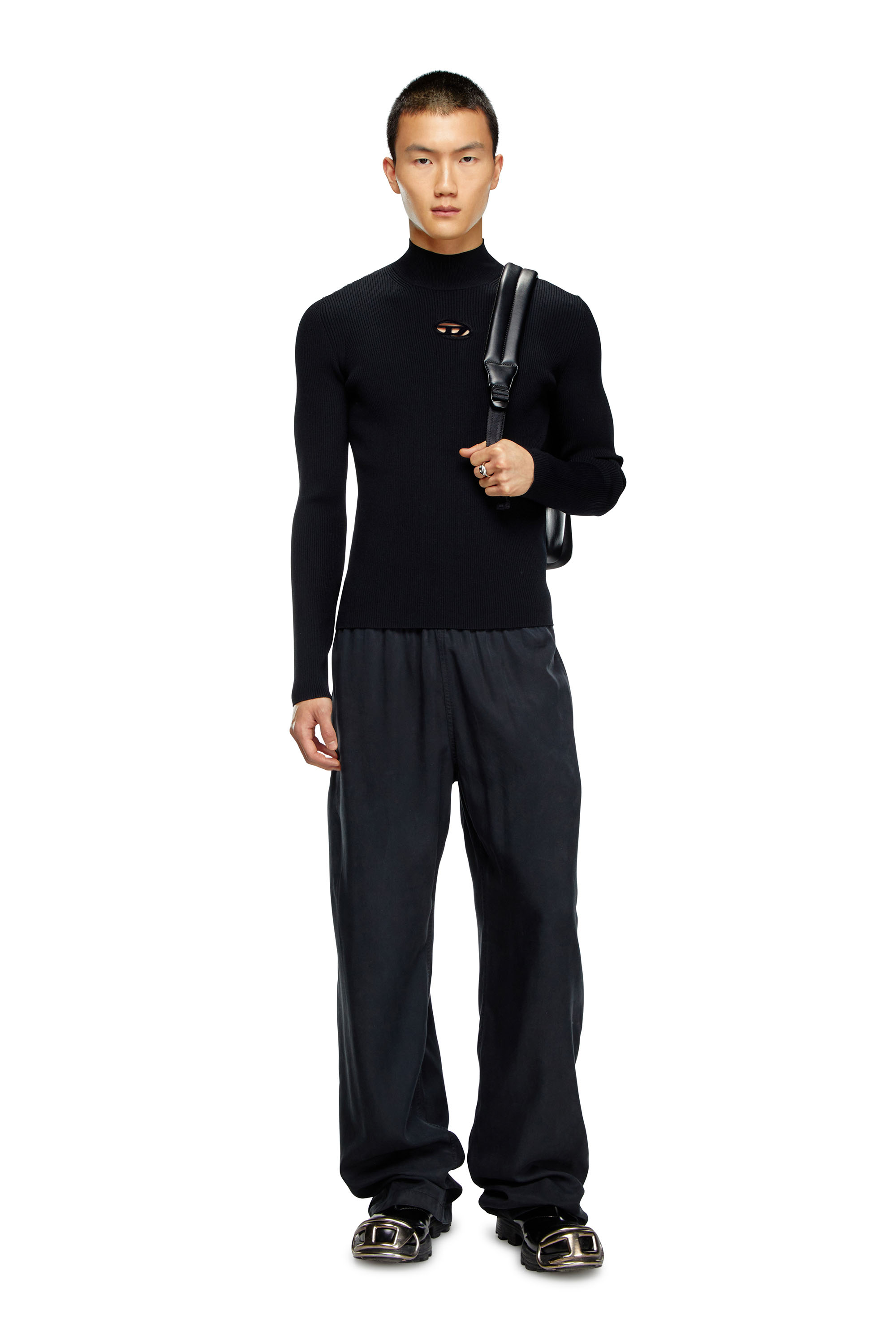 Diesel - K-ZACKARY, Maglia a lupetto con Oval D Uomo in Nero - 1