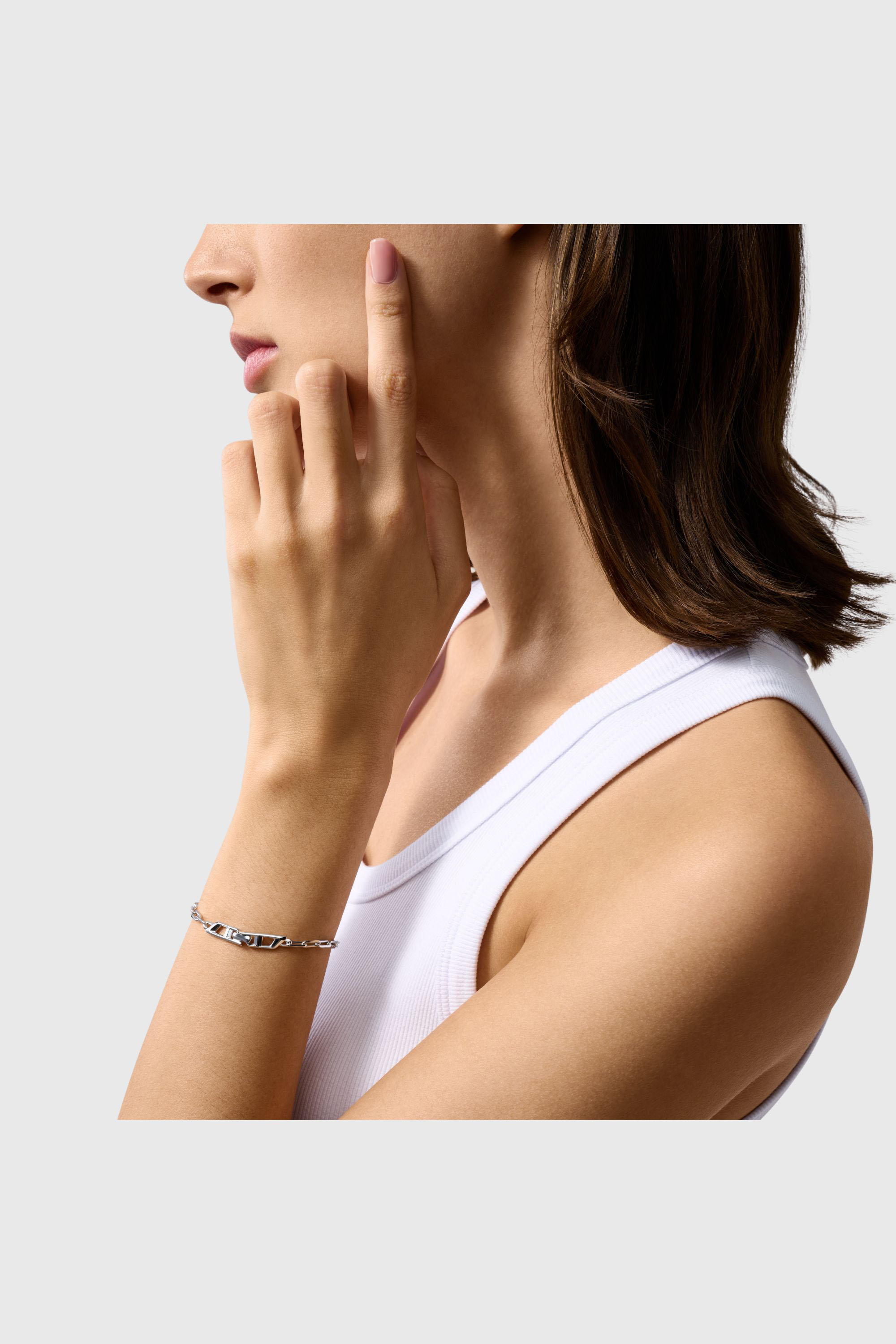 Diesel - DL1363040 STERLING SILVER JEWEL, Bracelet cha&icirc;ne en argent sterling Mixte in Gris argent&eacute; - 3