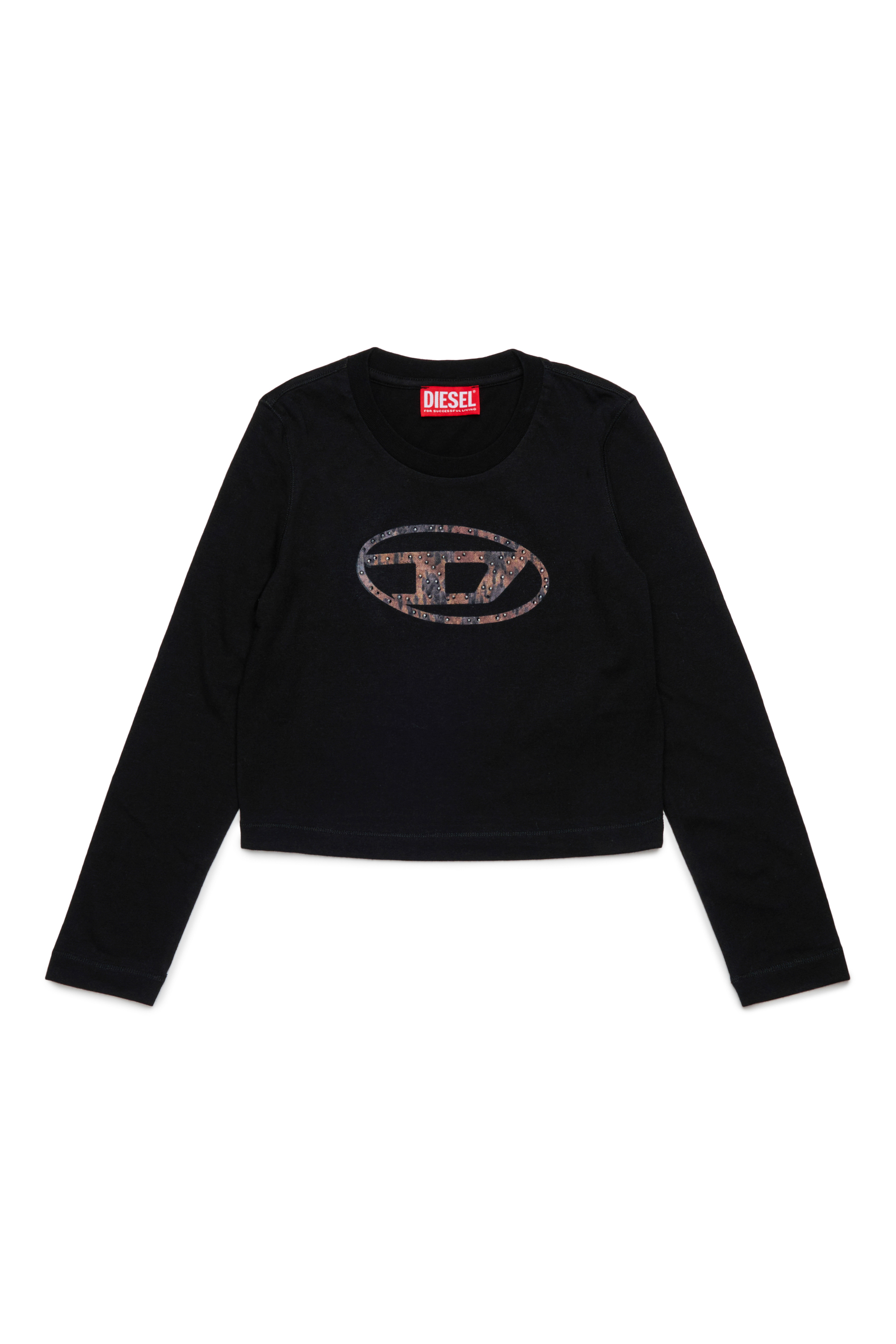 Diesel - TDOLSY, T-shirt à manches longues en coton Femme in Noir - 1