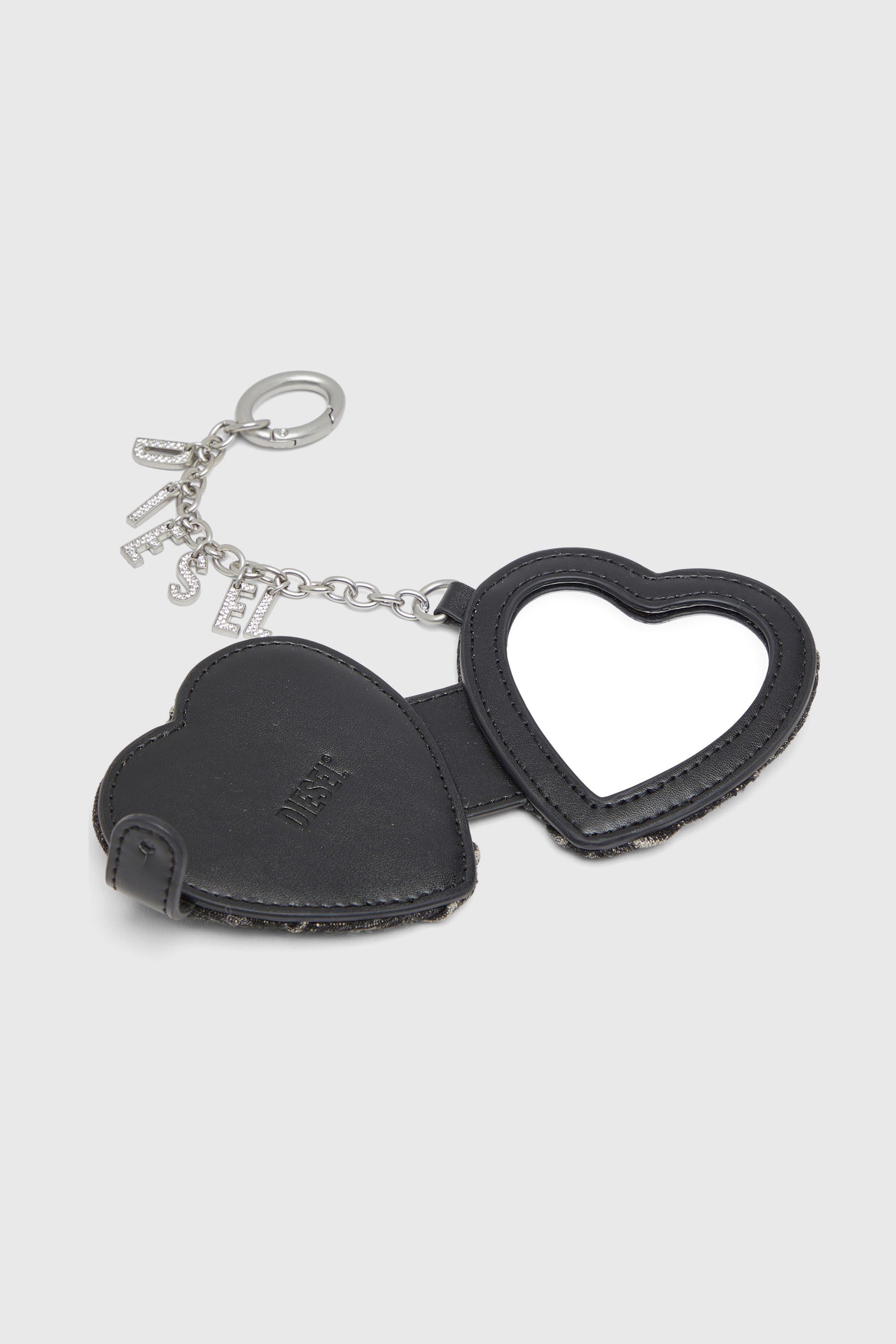 Diesel - CHARM-D MIRROR, Charm specchio in denim a rombi Donna in Nero - 3