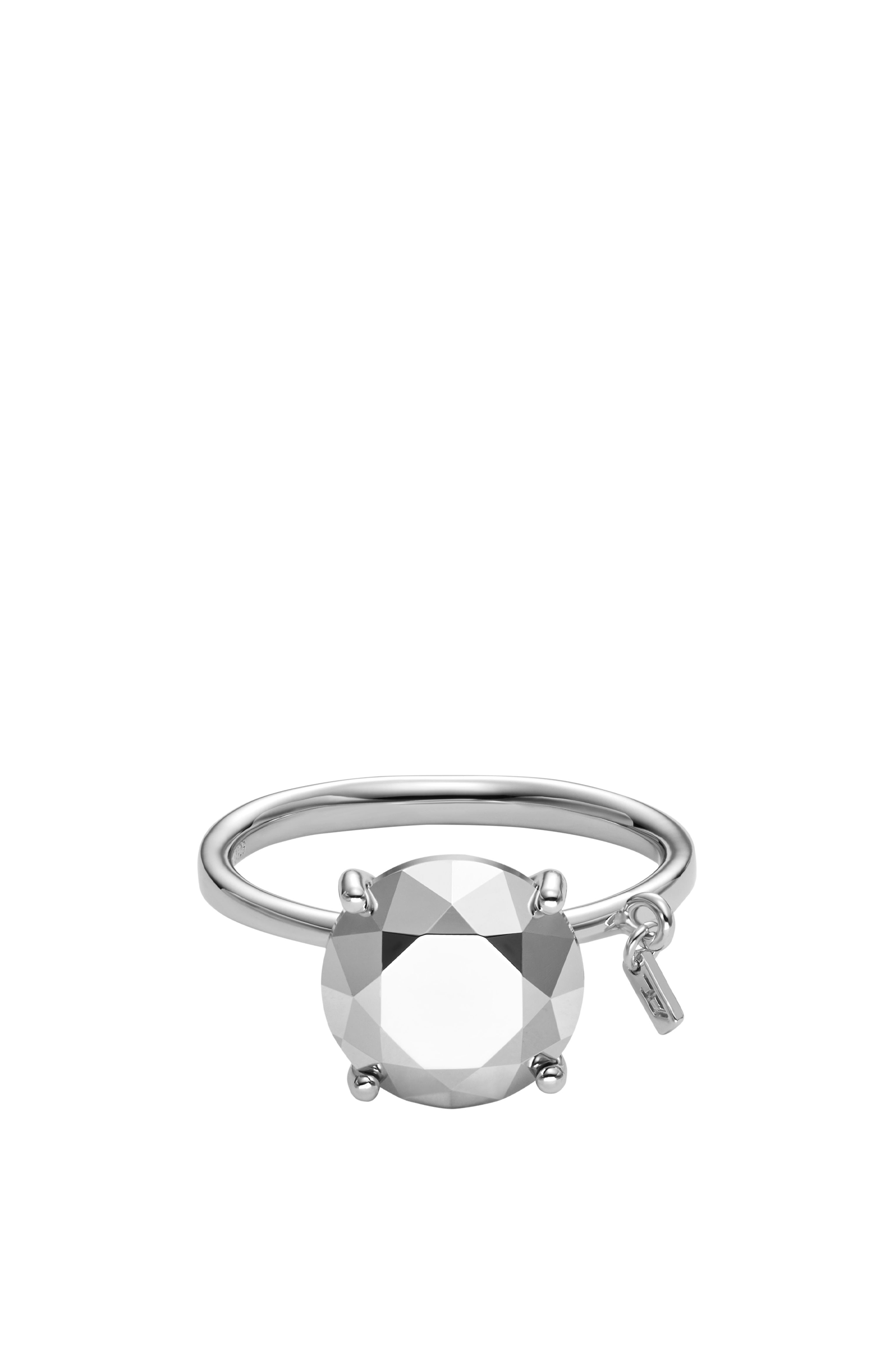 Diesel - DL1353040 JEWEL, Unisex Diamond Cut Sterling Silver Ring in Silver - Image 2