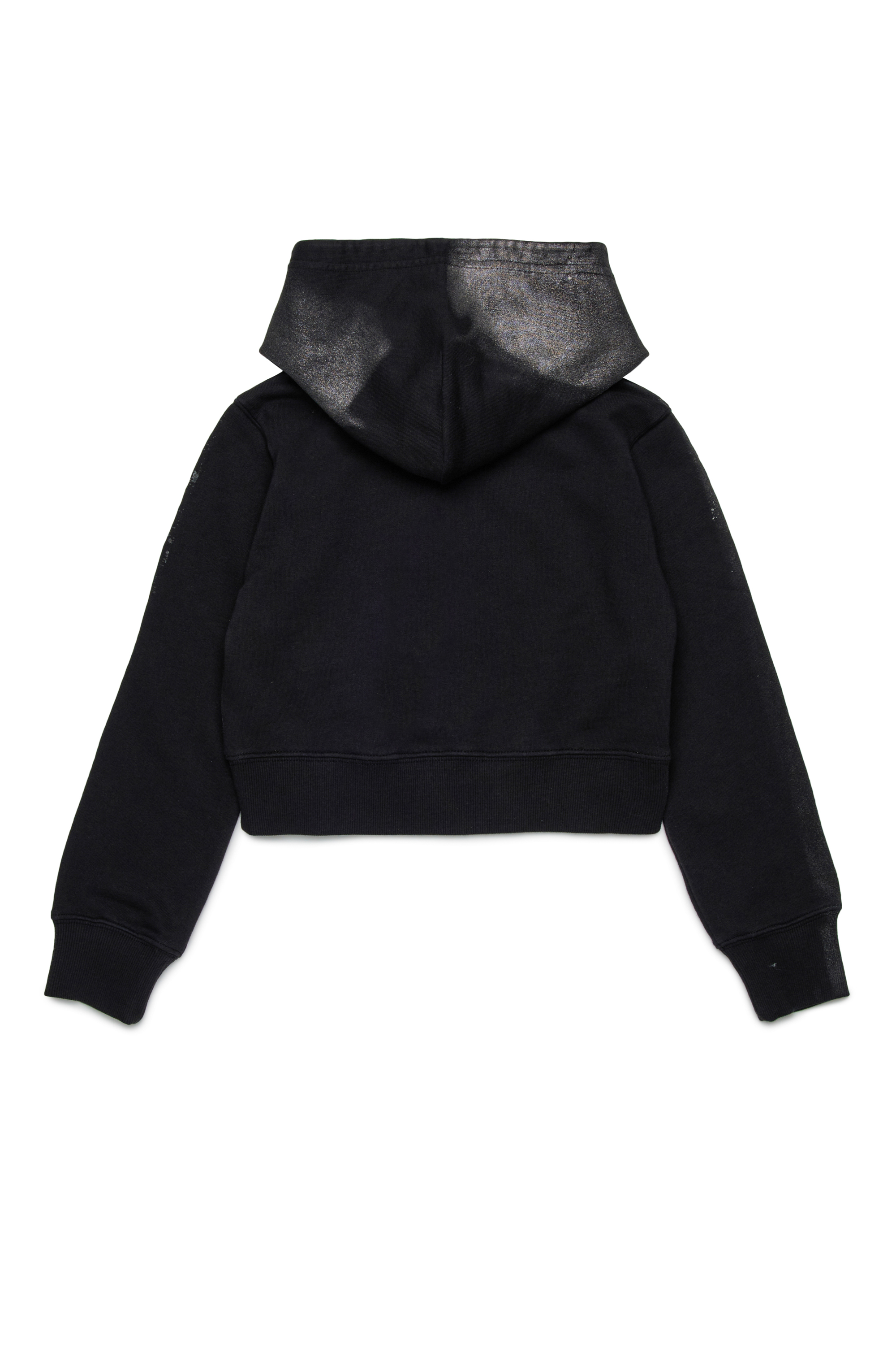 Diesel - SLIMPHOOD, Hoodie in cotone con stampa logo Donna in Nero - 2