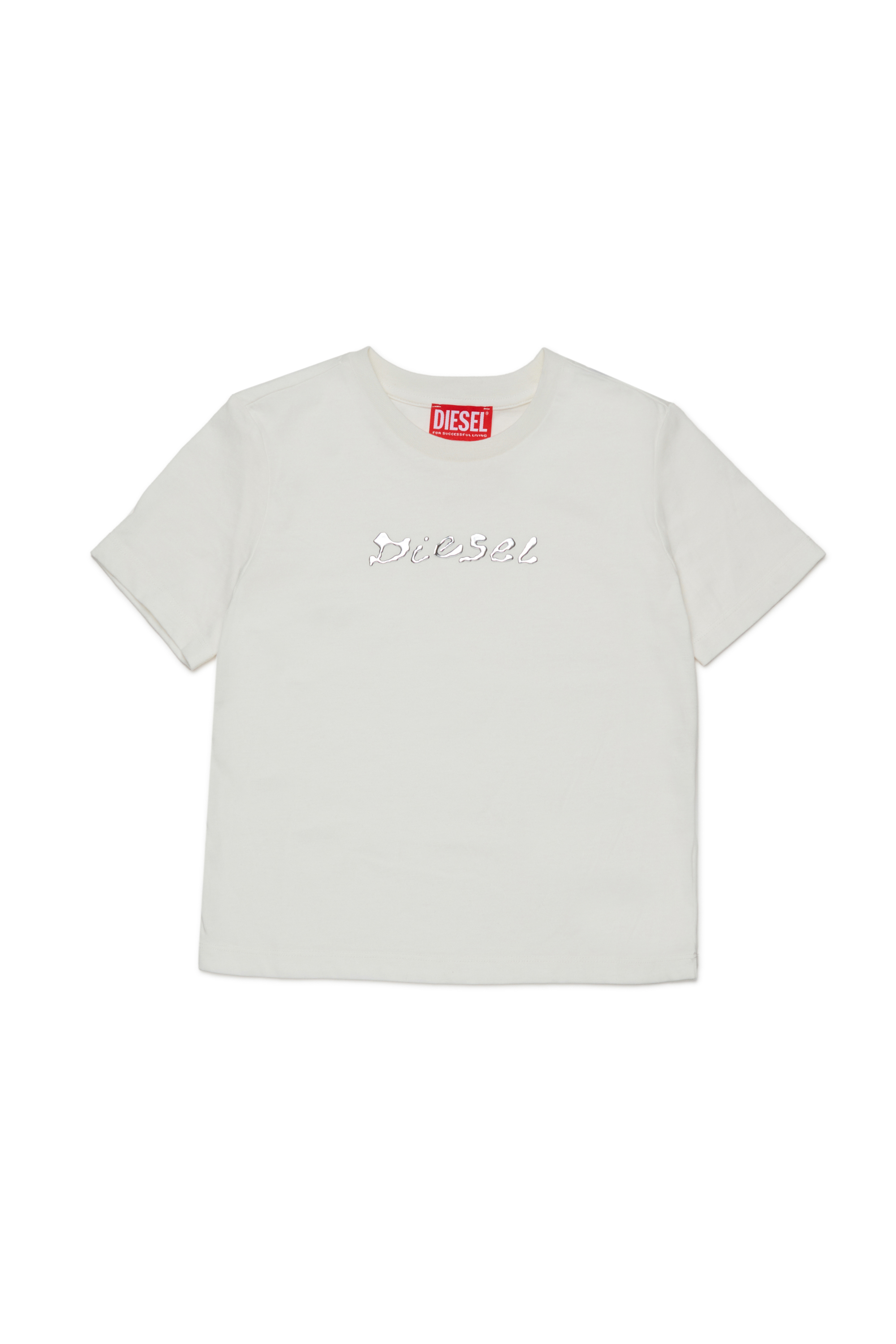 Diesel - TRISTANA, T-shirt en coton avec logo frontal Femme in Blanc - 1