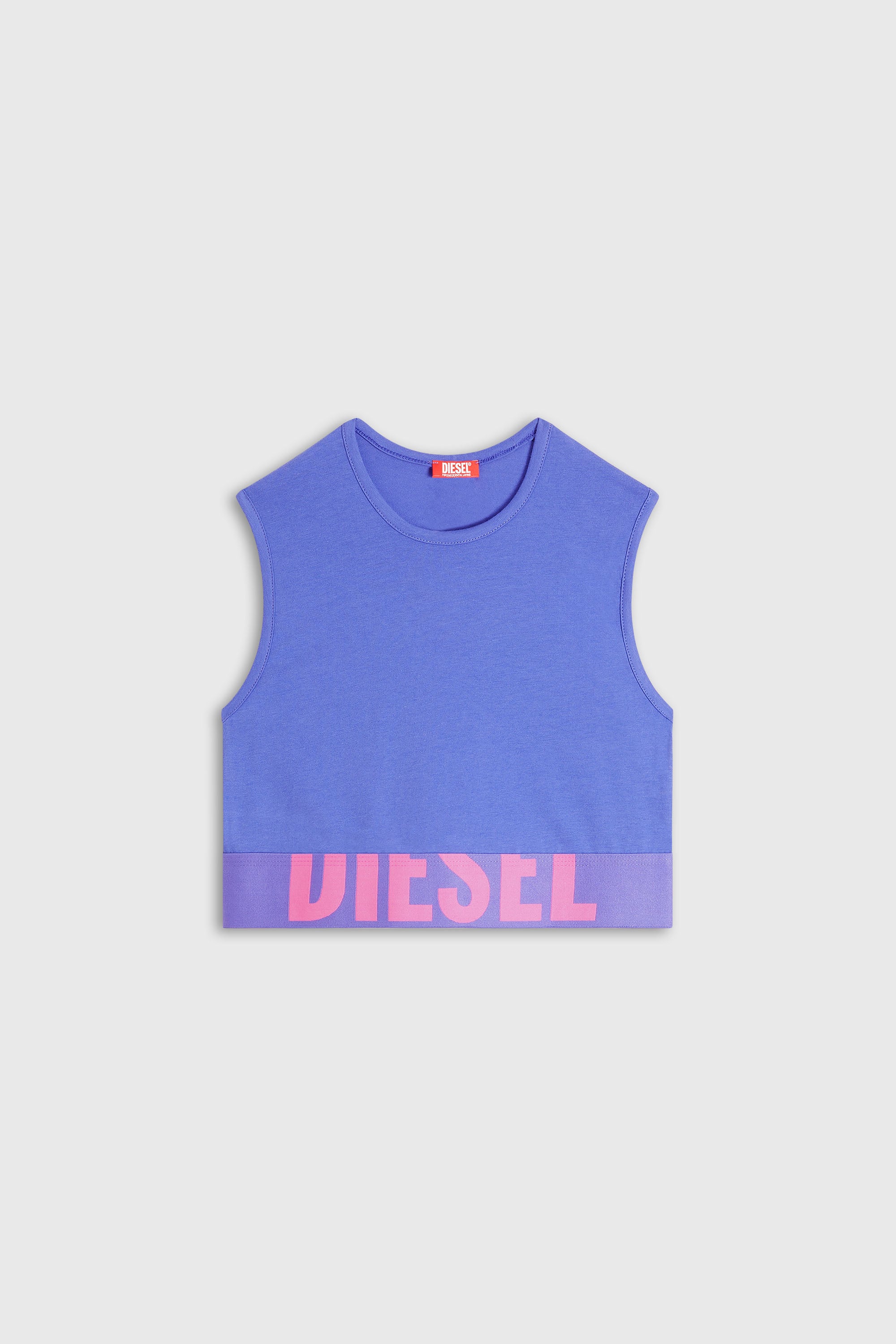 Diesel - ADA-D-POP, Crop top con logo tagliato Donna in Viola - 2