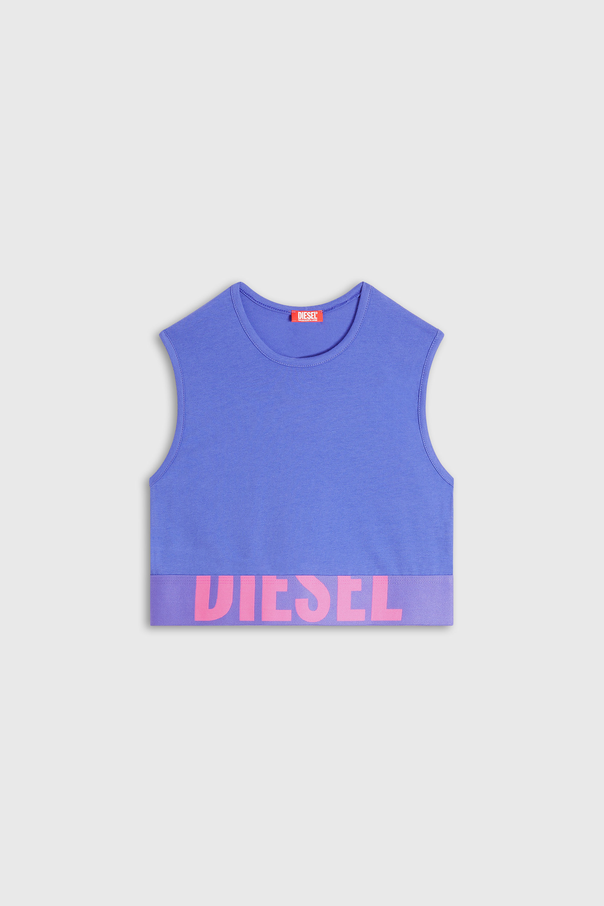 Diesel - ADA-D-POP, Crop top con logo tagliato Donna in Viola - 2