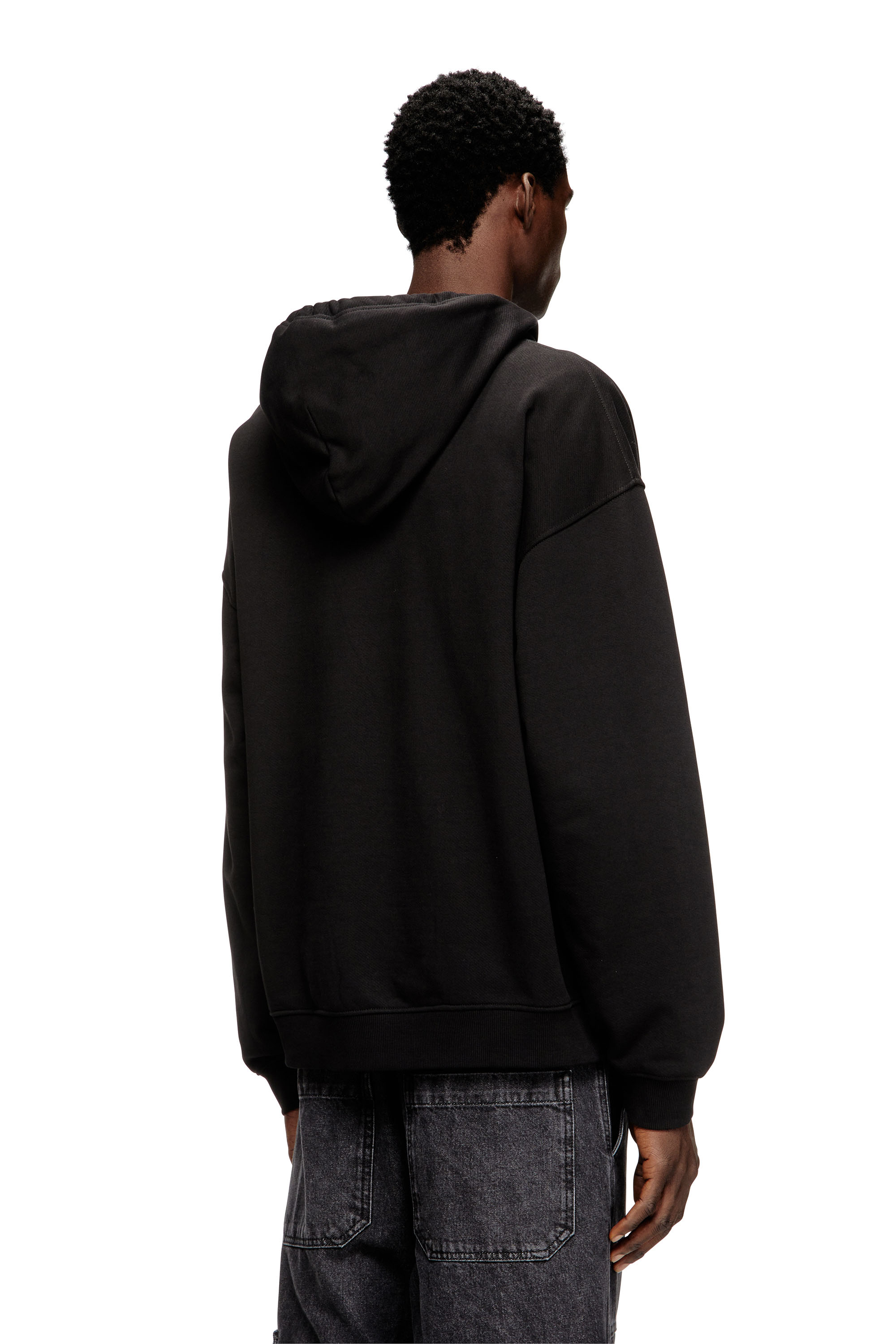 Diesel - S-BOXT-HOOD-DCO, Herren Locker geschnittener Hoodie mit Kängurutasche in Schwarz - 4