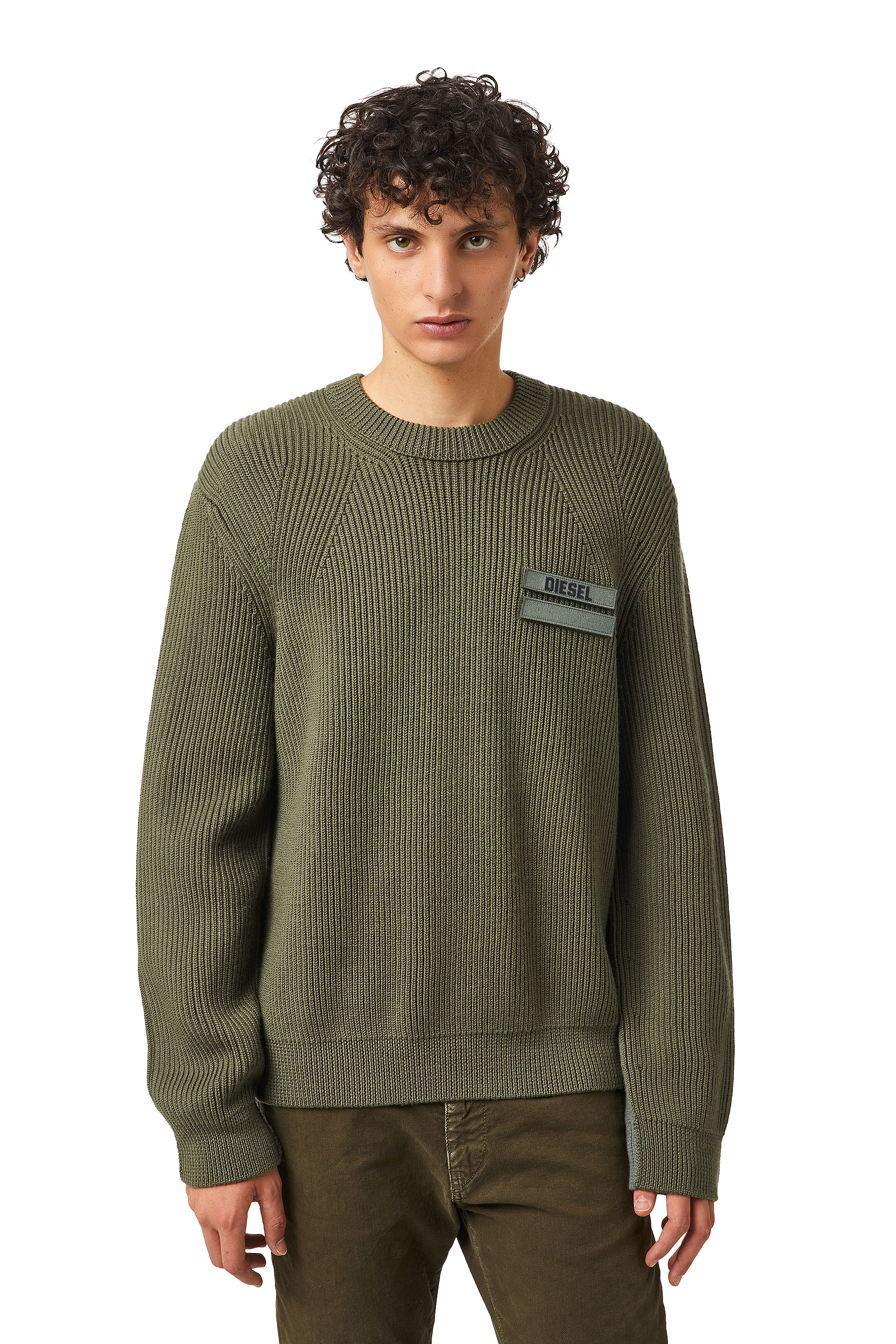 K-BIRMIN, Vert Olive - Pull Maille
