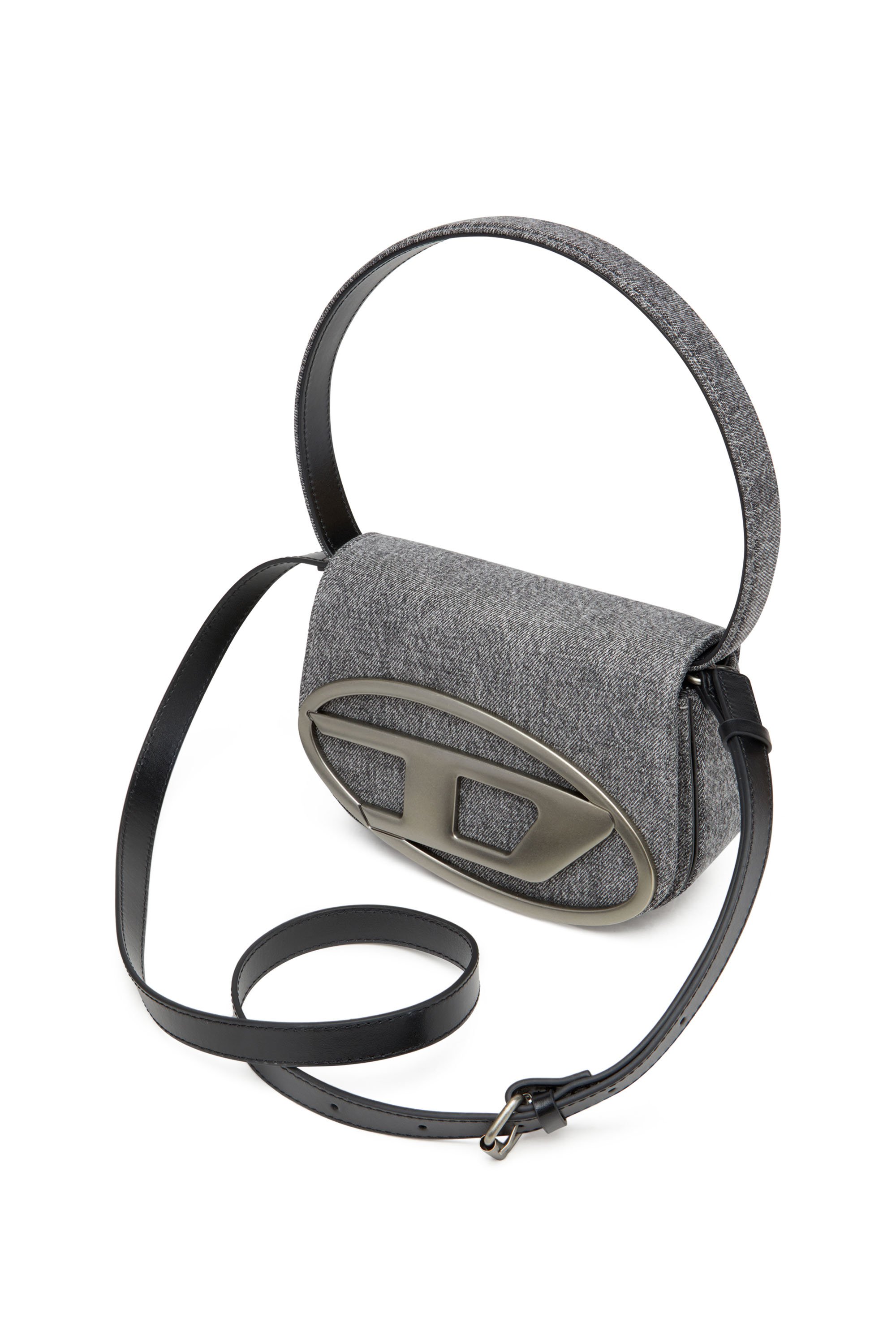 Diesel - 1DR, Damen 1DR-Ikonische Schultertasche aus Stonewashed-Denim in Schwarz - 5