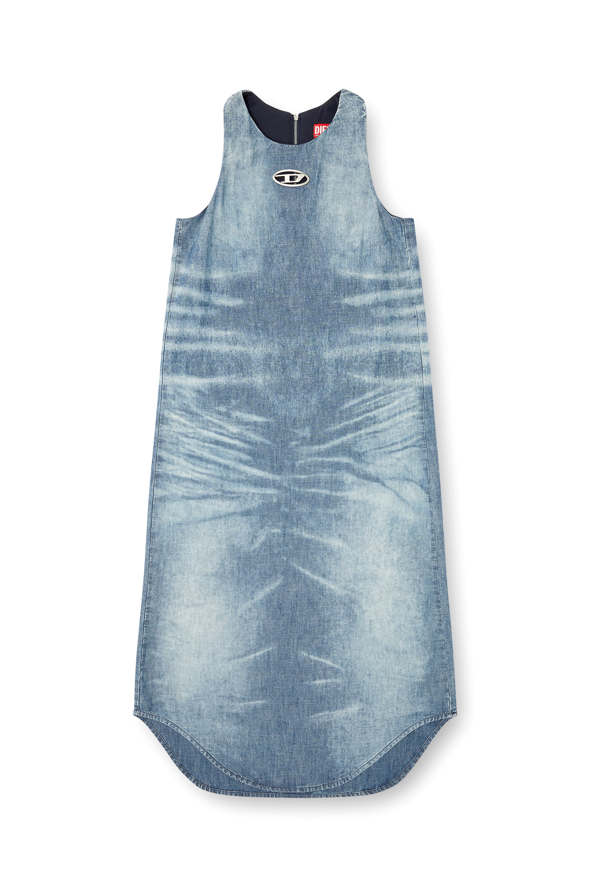 Diesel - DE-LINA-S, Abito lungo in denim marmorizzato Donna in Blu - 2