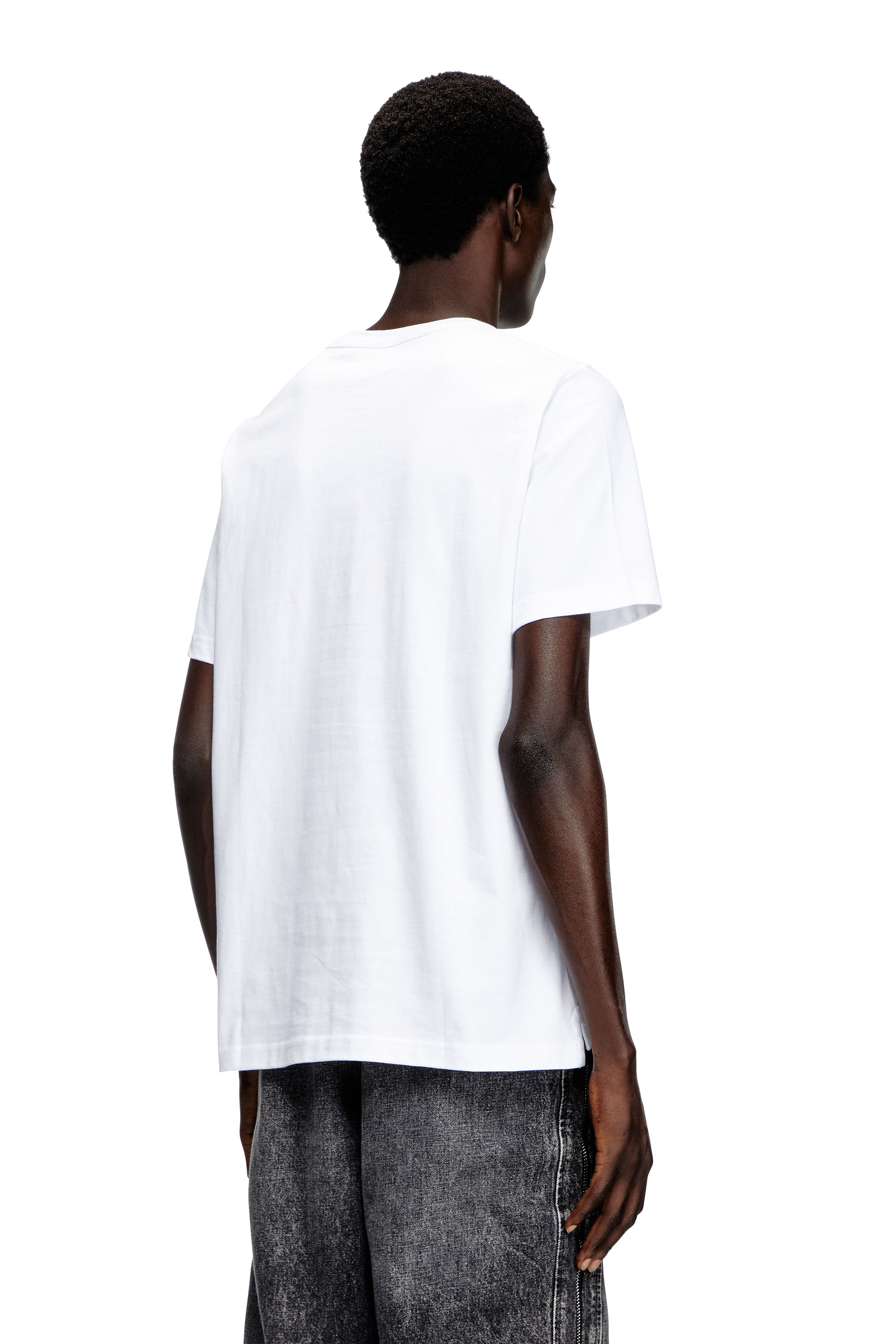 Diesel - T-ADJUST-OD, T-shirt avec logo moulé par injection Homme in Blanc - 4