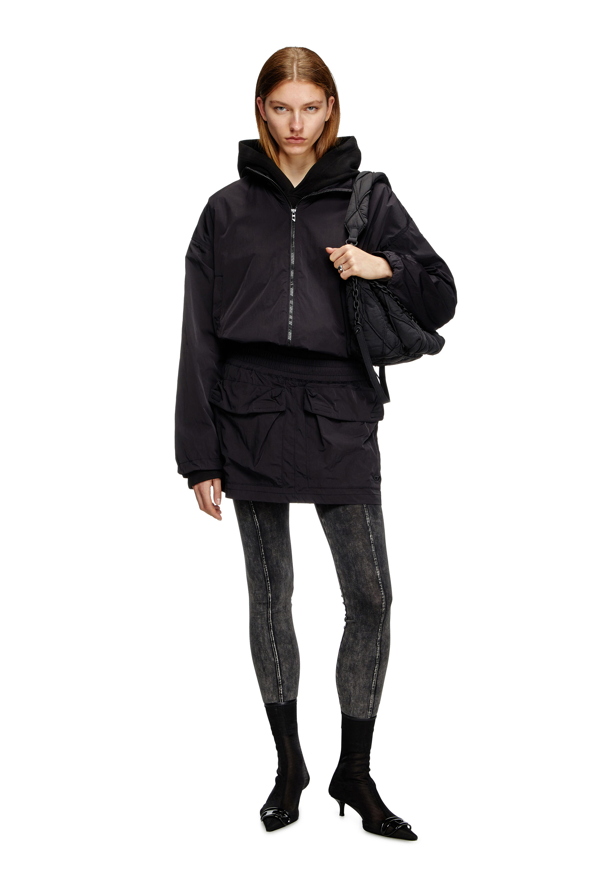 G-LEAM, Noir Diesel - G-LEAM, Coupe-vent en nylon compact Femme in Noir - 1
