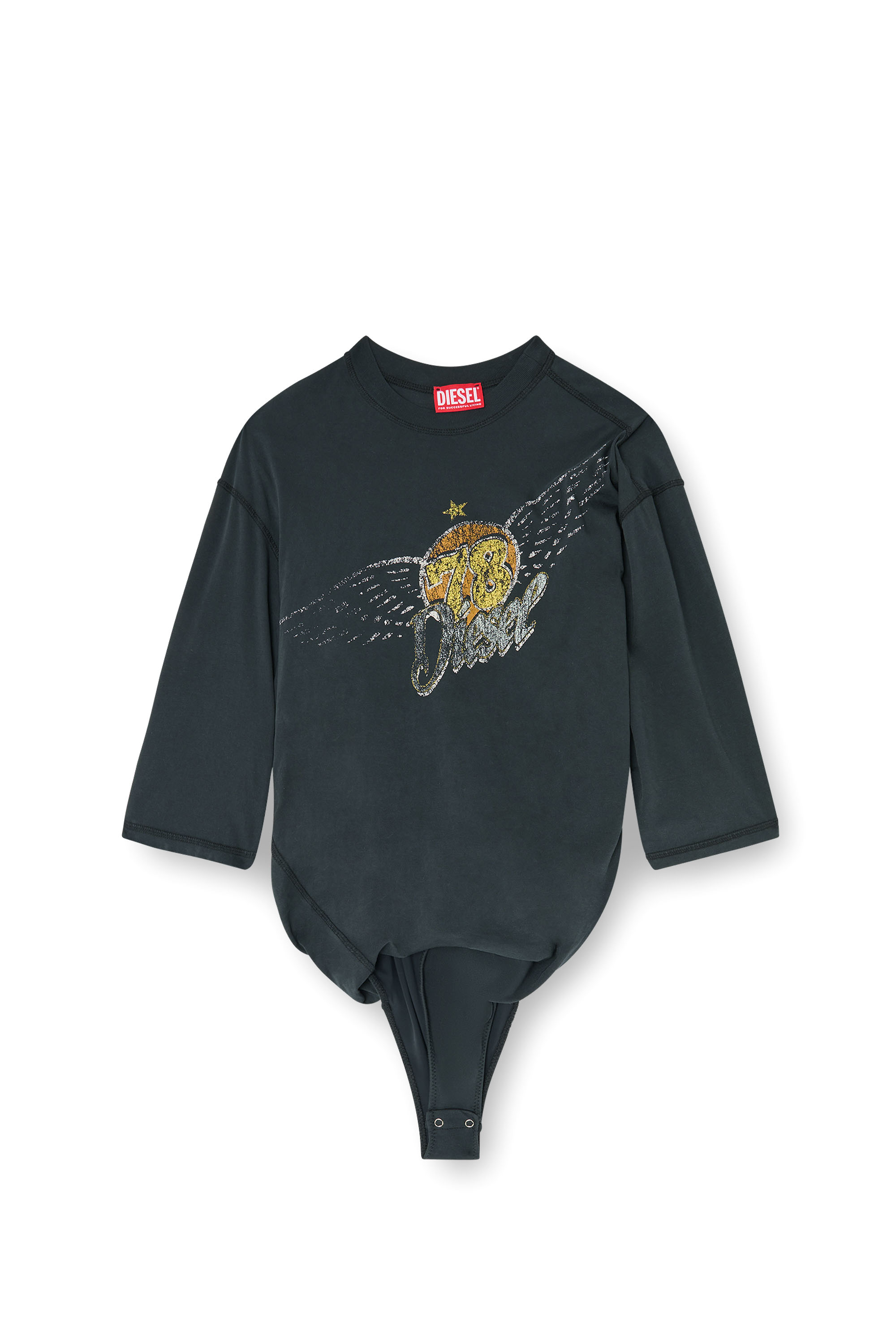 Diesel - T-MILLA-JER, Body T-shirt avec motifs concert Femme in Noir - 3