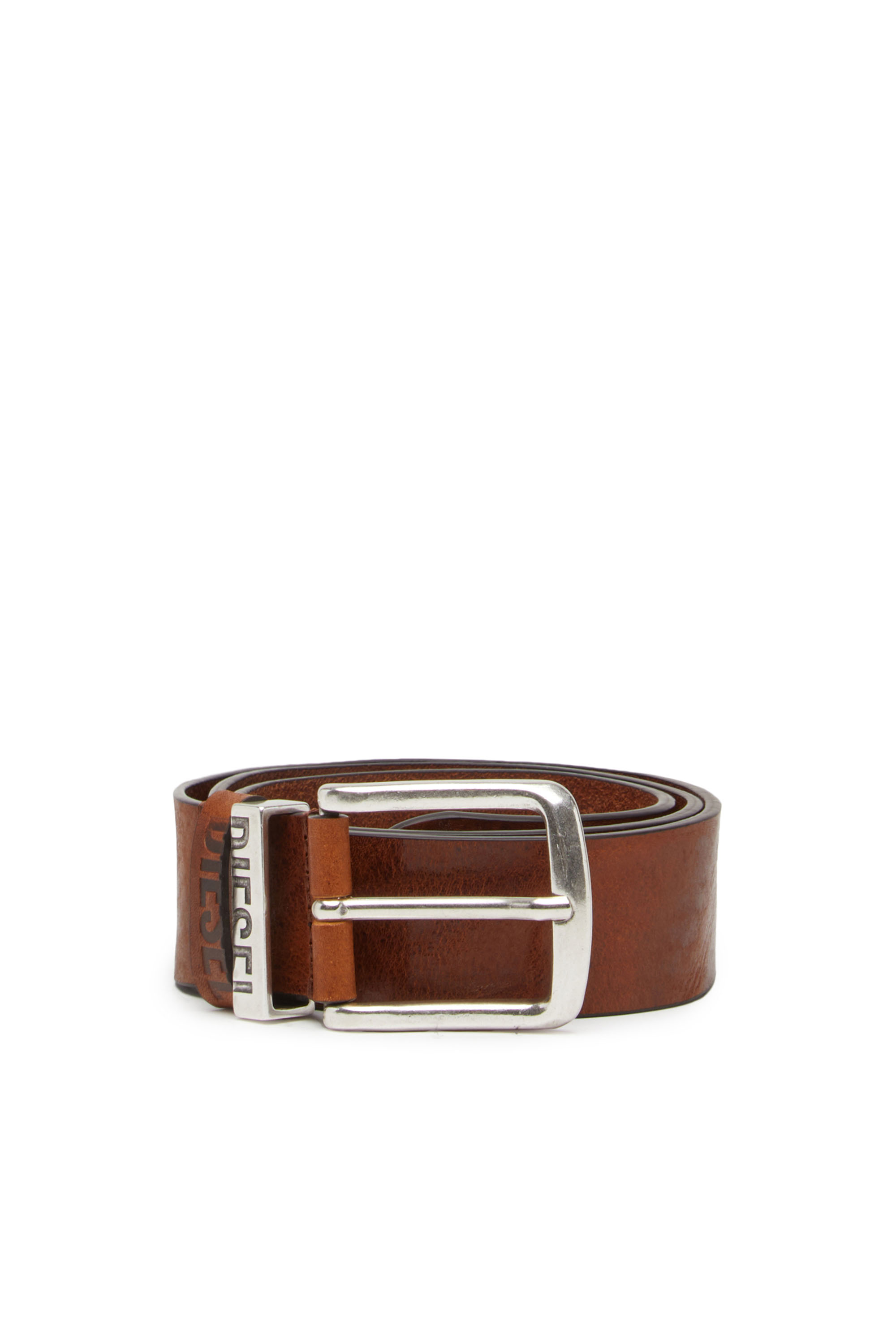 Diesel - B-VISIBLE, Ceinture 3.9 cm avec passants contrastés Homme in Marron - 1