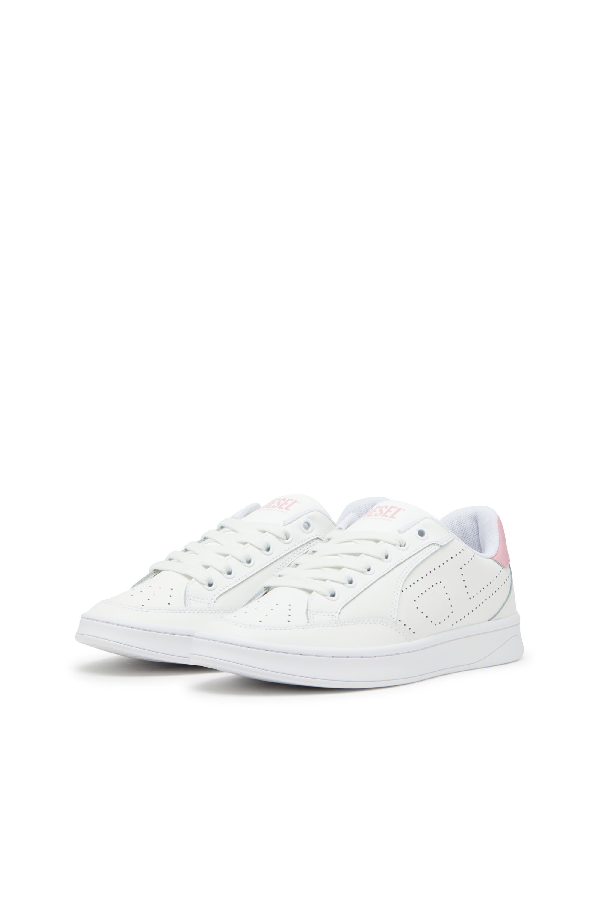 Diesel - S-DAKOTA LOW W, Damen S-Dakota-Sneakers aus Leder mit perforiertem Logo in Weiss/Rosa - 8