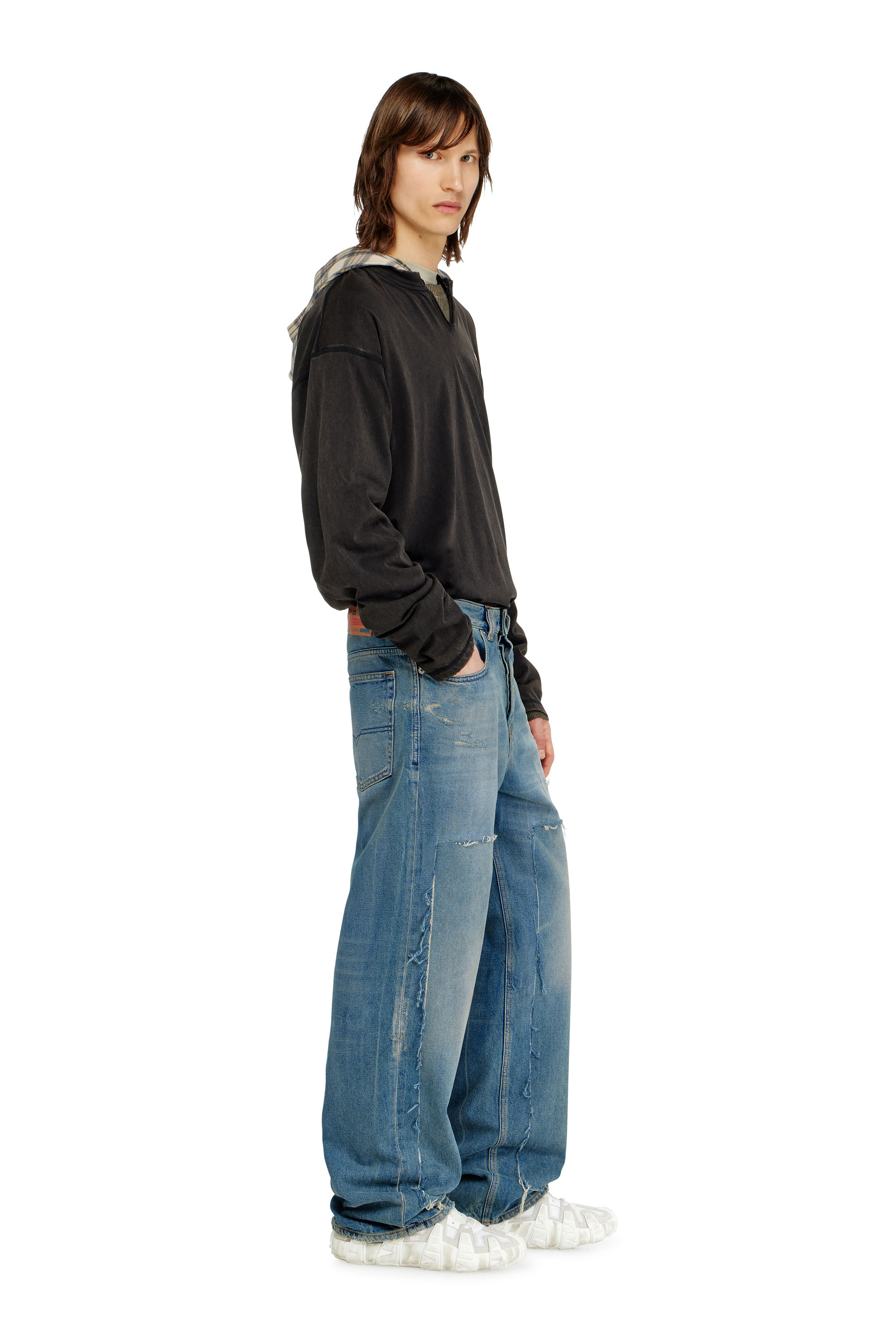 Diesel - Relaxed Jeans 2001 D-Macro 09N27 Homme, Bleu moyen - Image 4