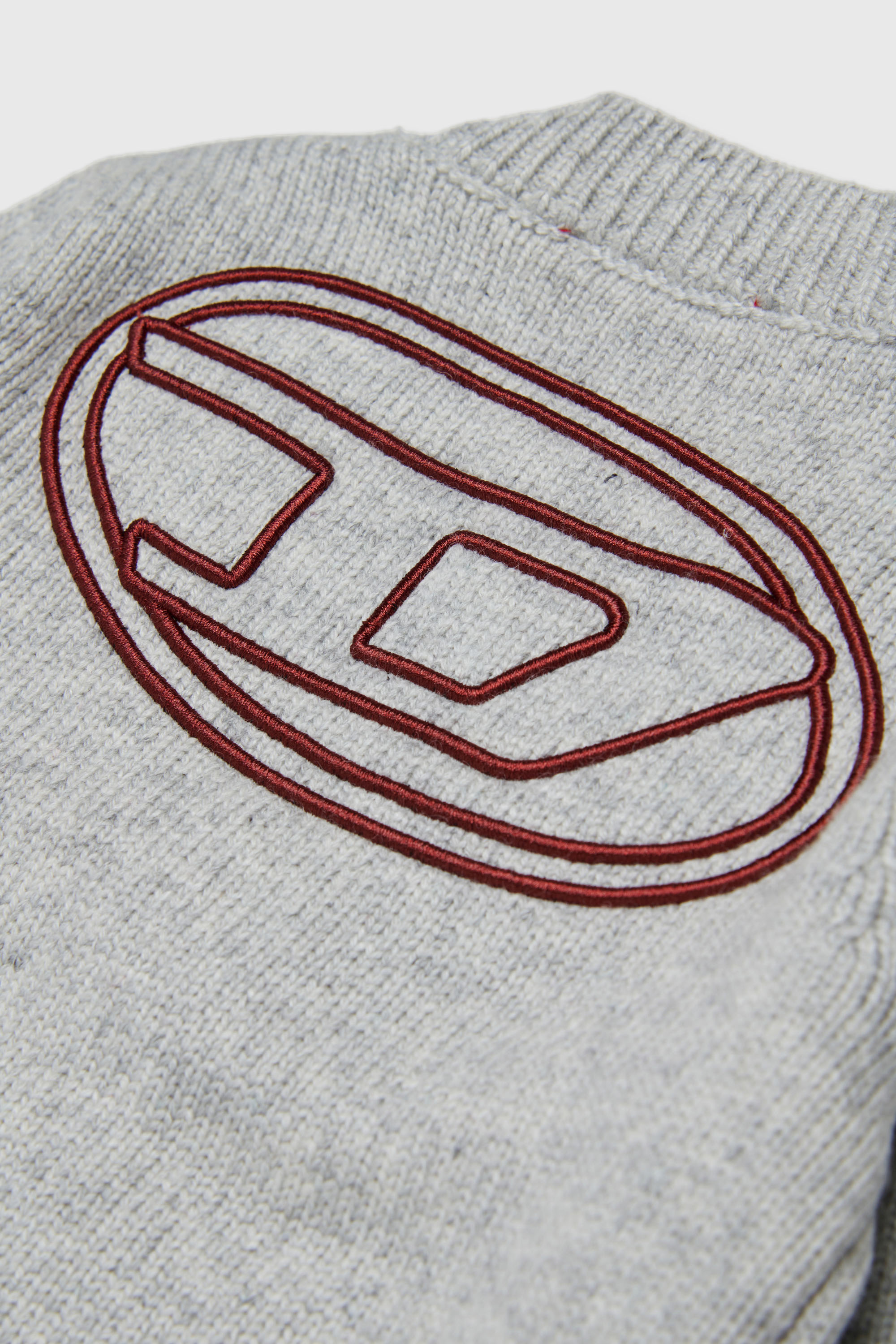 Diesel - KOLYB, Herren Cashmere-angereicherte Strickjacke mit gro&szlig;em Oval D in Grau - 4