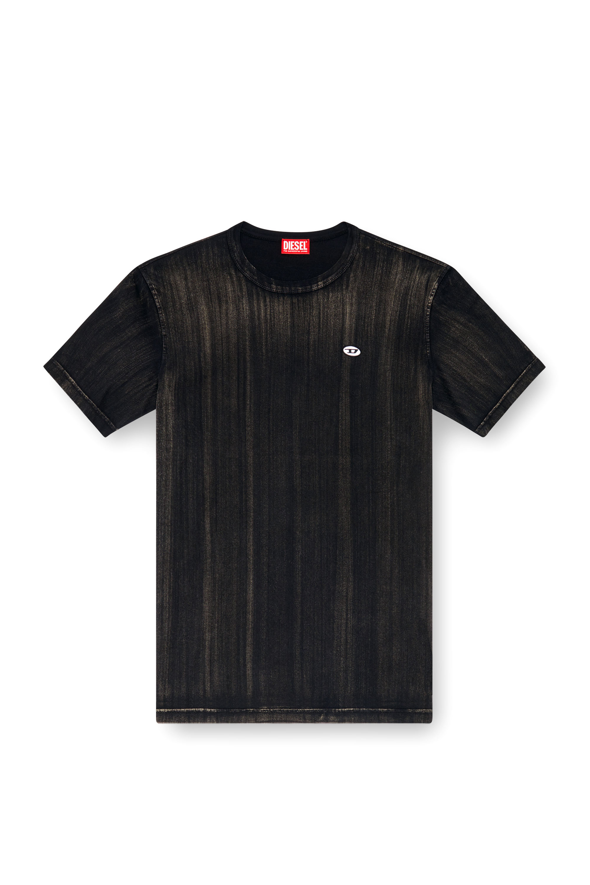 Diesel - T-ADJUST-K8, Man T-shirt with brushstroke fading in Black - Image 3