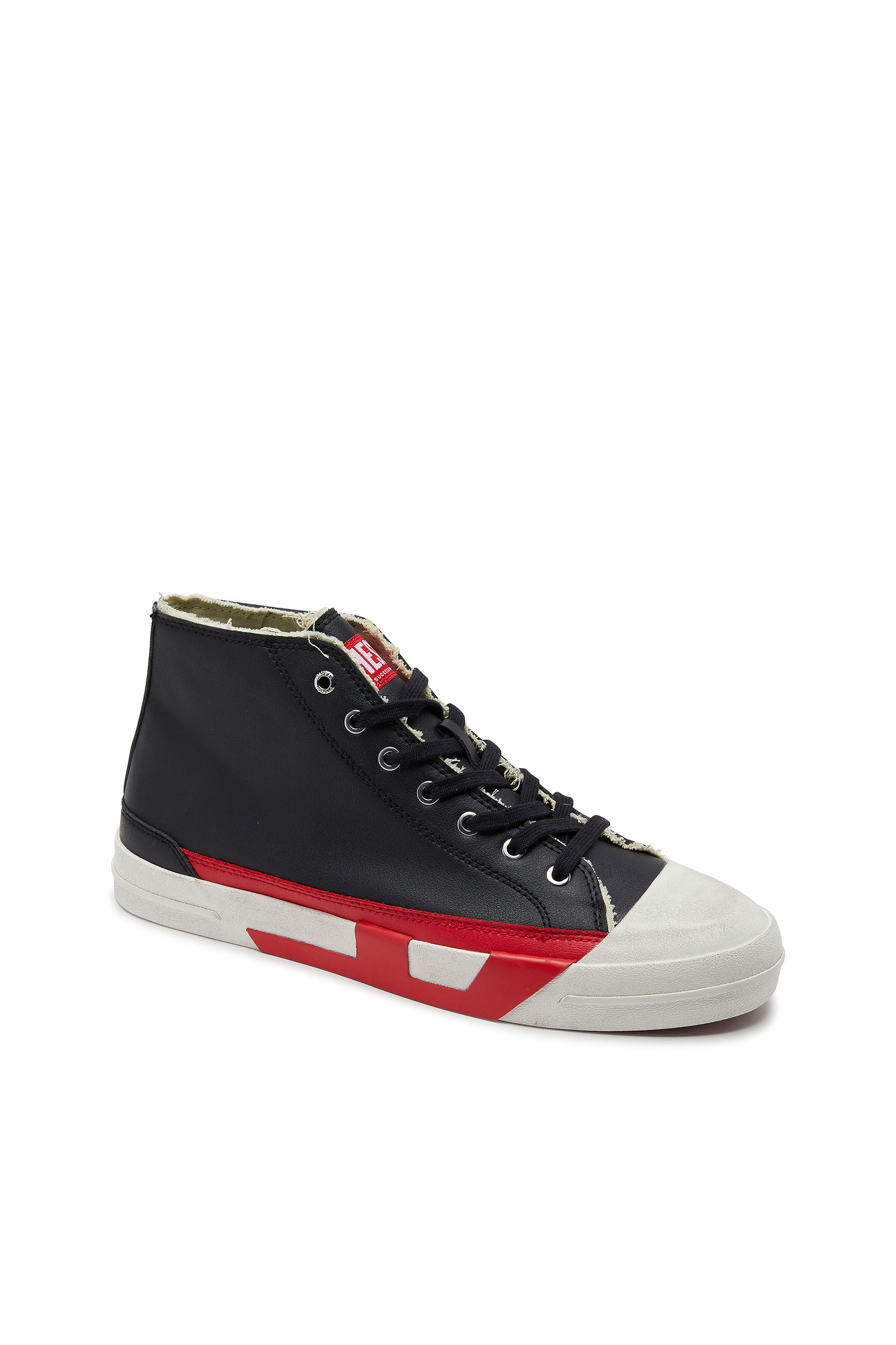 Diesel - S-D-VERSE MID II, Herren S-D-Verse vulkanisierte Schuhe mit D-Logo in Schwarz/ Rot - 6