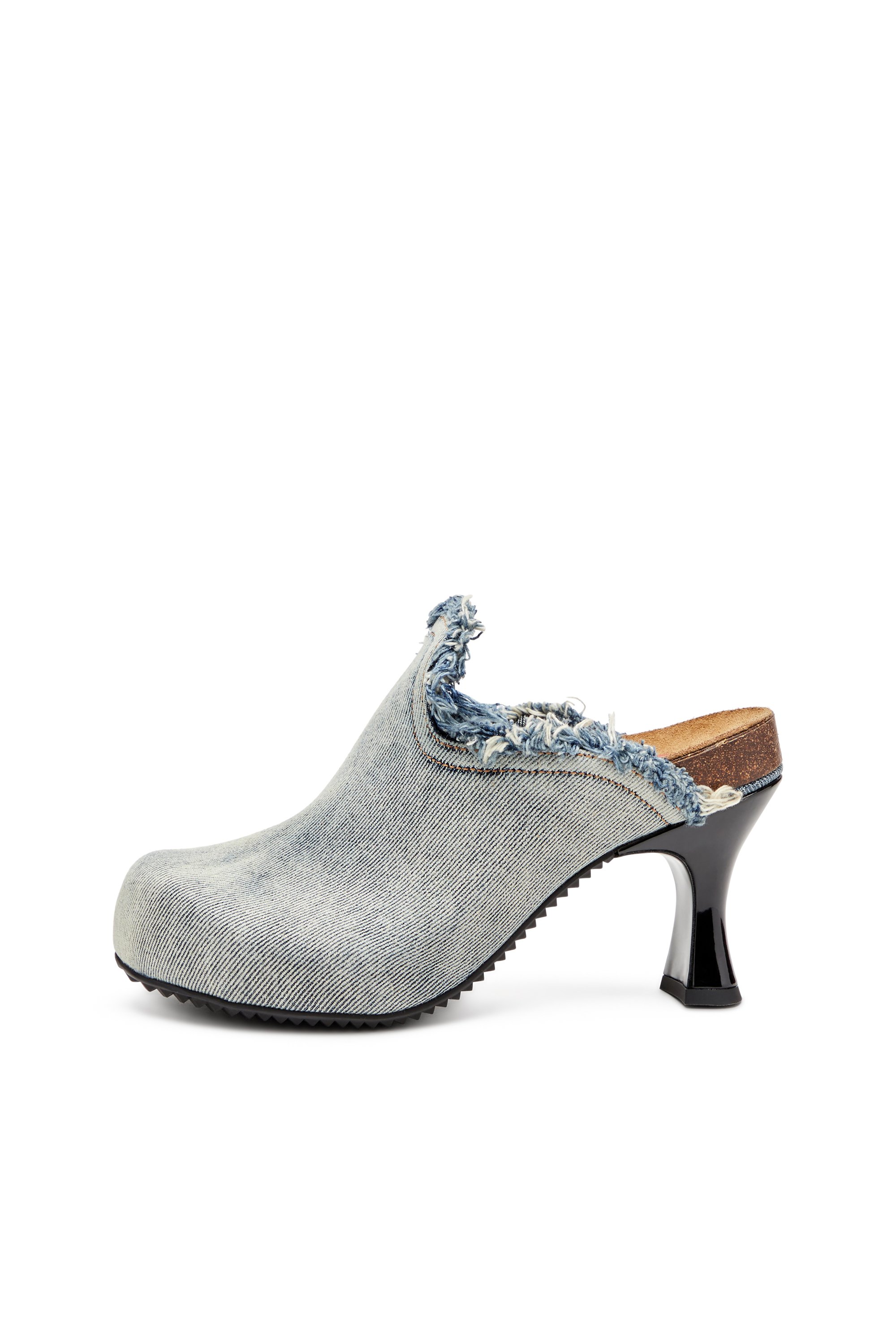 Diesel - D-WOODSTOCK ML W, Woman's Frayed denim mules in Light Blue - 7