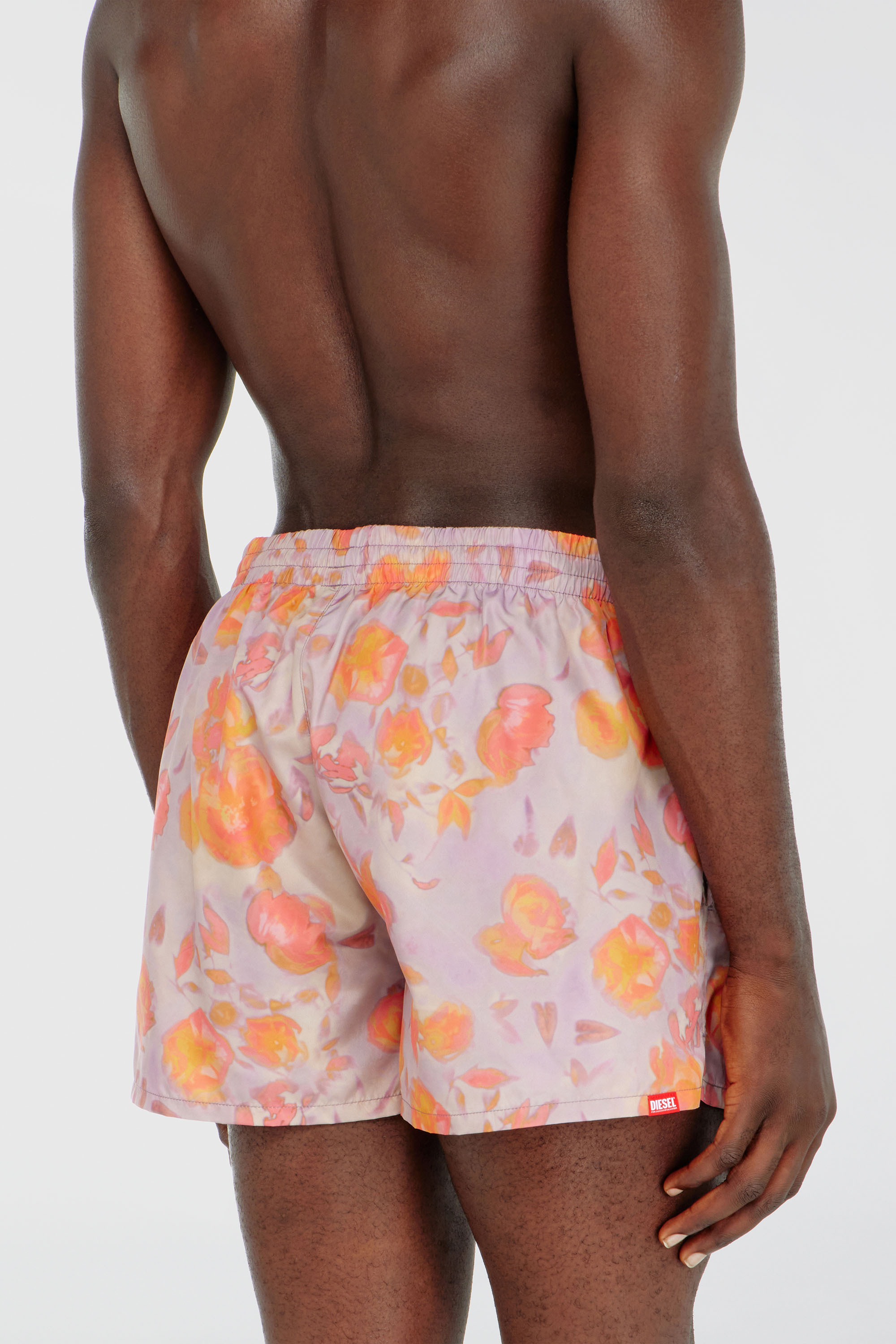 Diesel - OLLY-34-D-CORE, Short de bain m&eacute;tallis&eacute; &agrave; motif floral Homme in Violet - 3