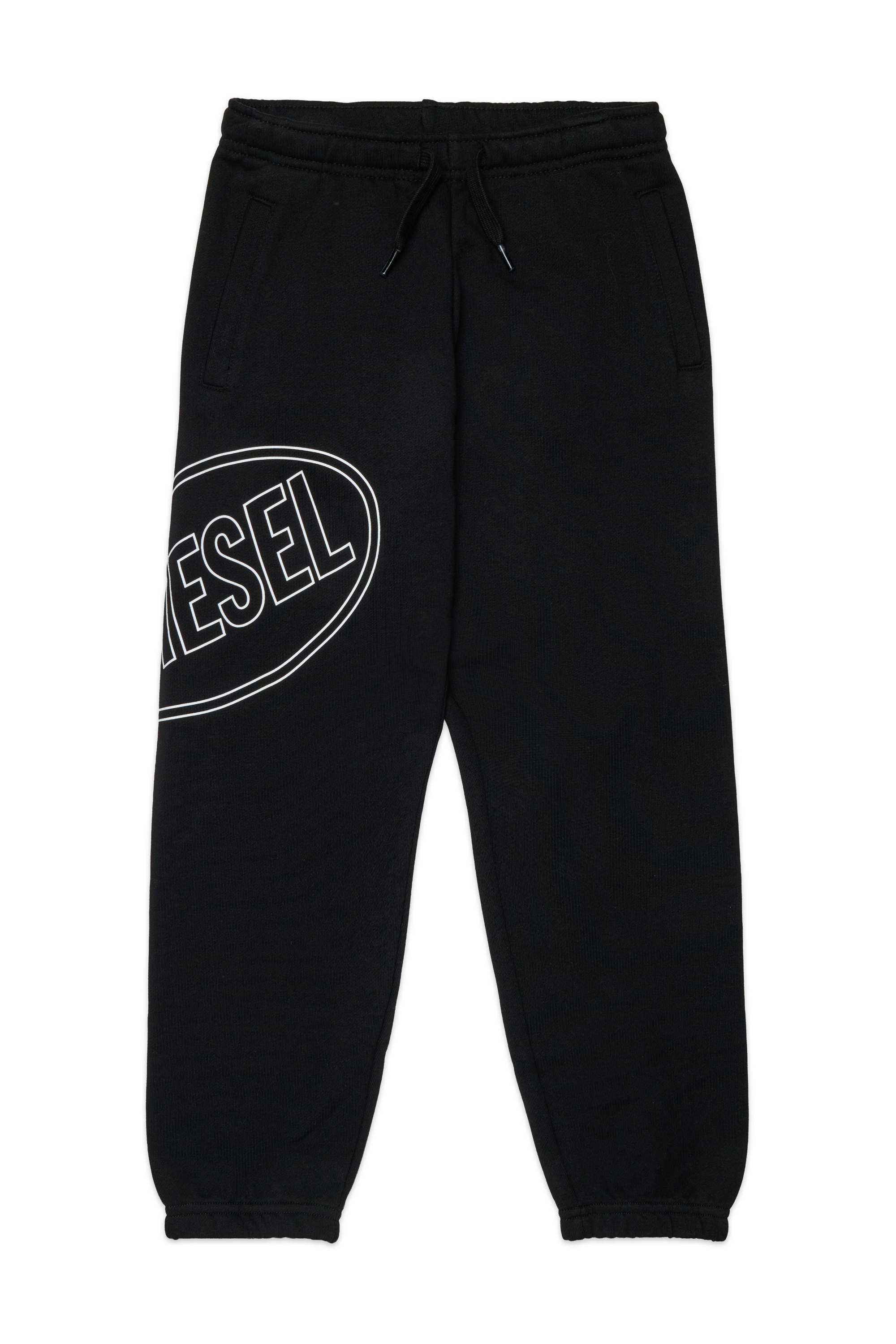 Diesel - PCIRCLE, Pantalon de surv&ecirc;tement avec imprim&eacute; sur le c&ocirc;t&eacute; Homme in Noir - 1