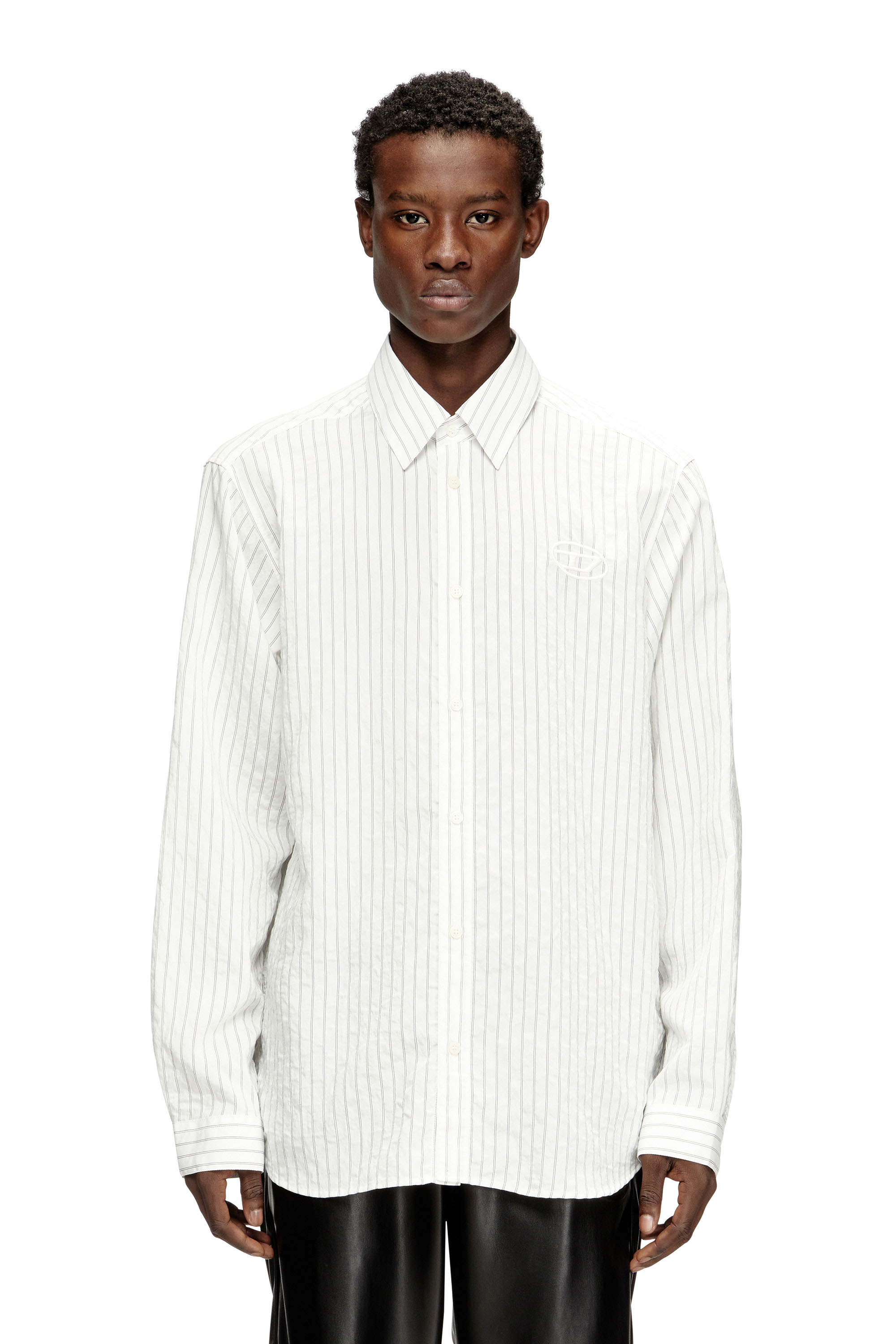 Diesel - S-SIMPLY-GSBG, Chemise en mélange de laine avec broderie Oval D. Homme in Polychrome - 3