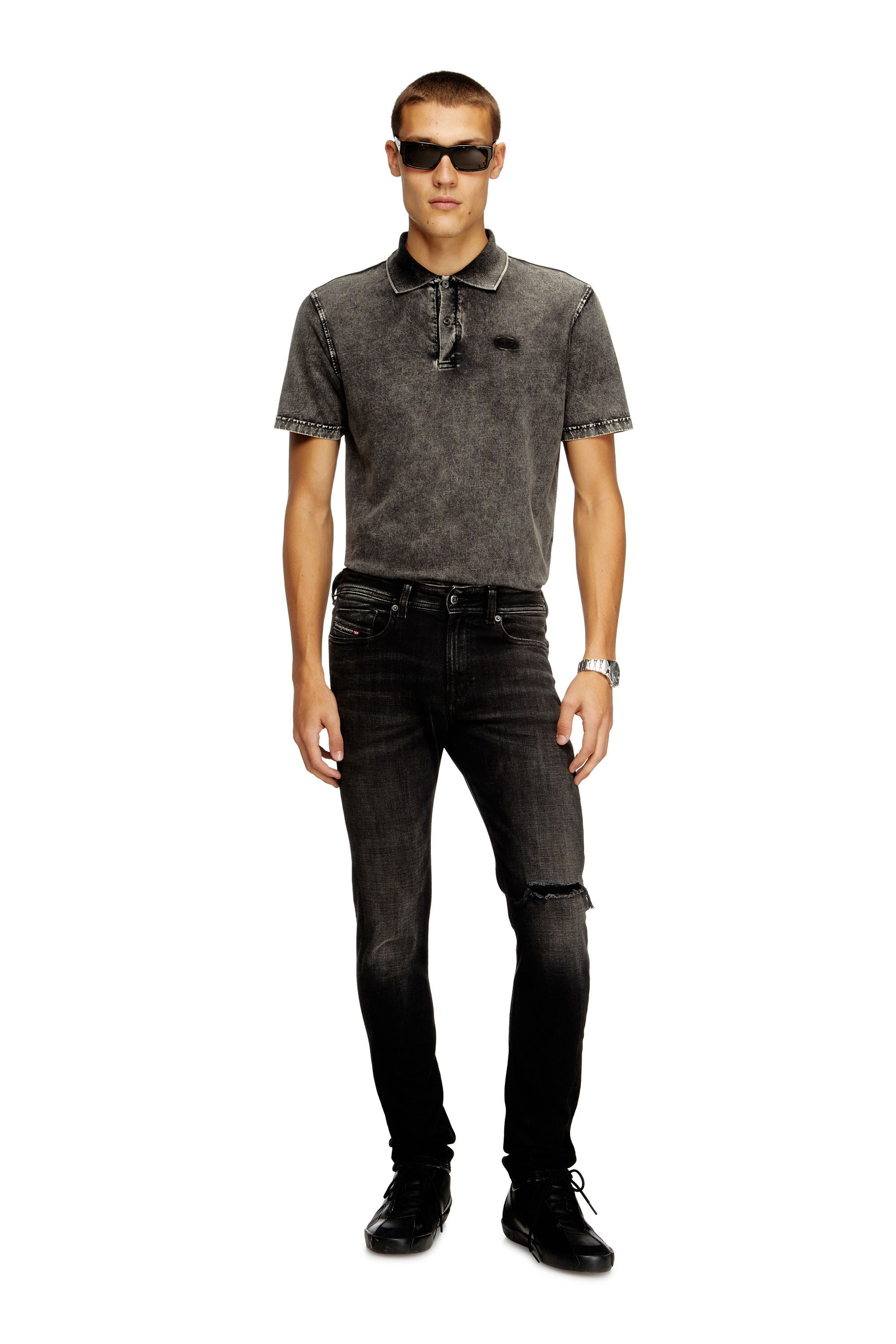Diesel - Skinny Jeans 1979 Sleenker 09N19 Uomo, Nero/Grigio scuro - Image 2