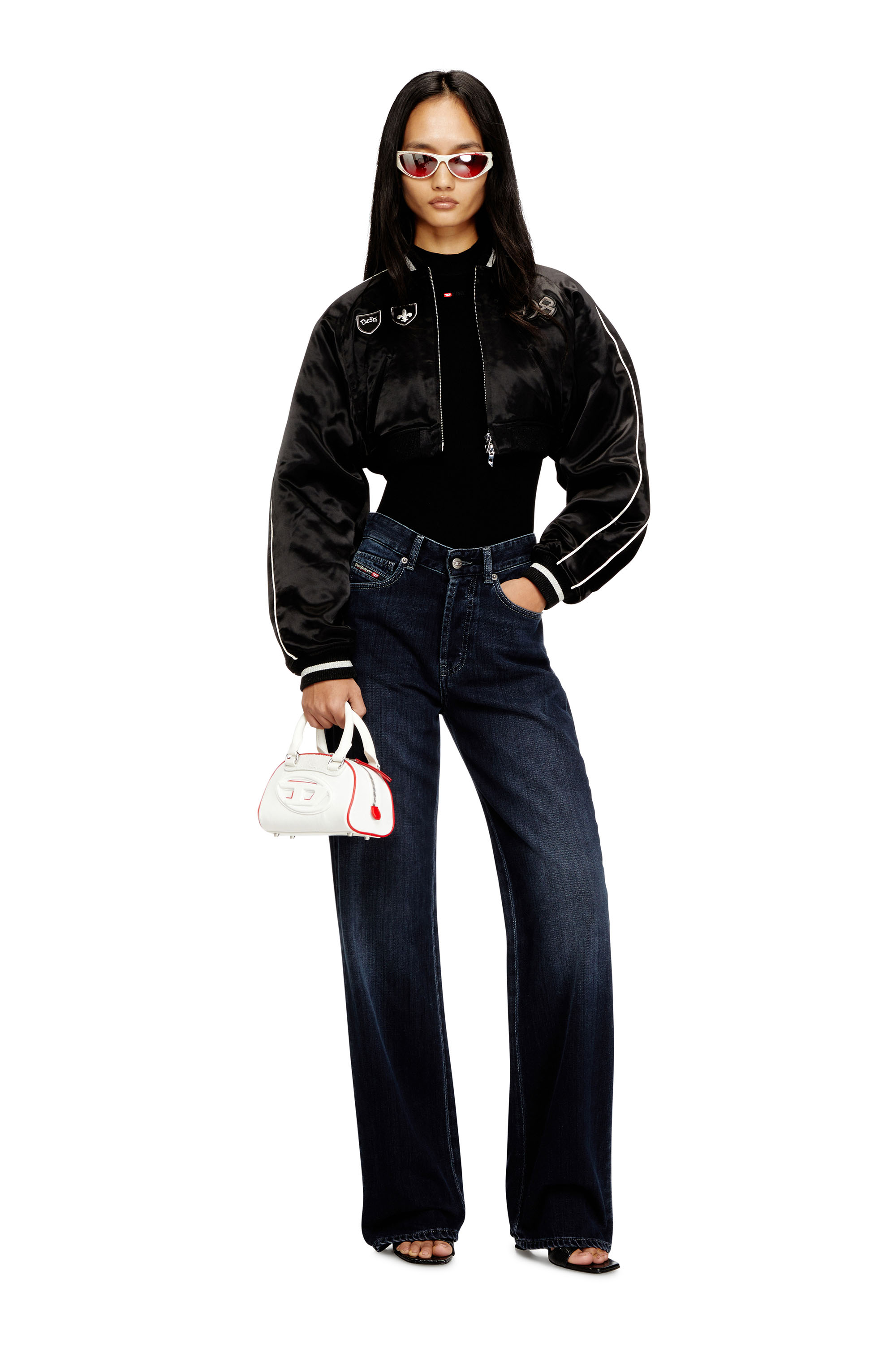 Diesel - G-OSPEL-CP, Veste souvenir courte en satin Femme in ToBeDefined - 1