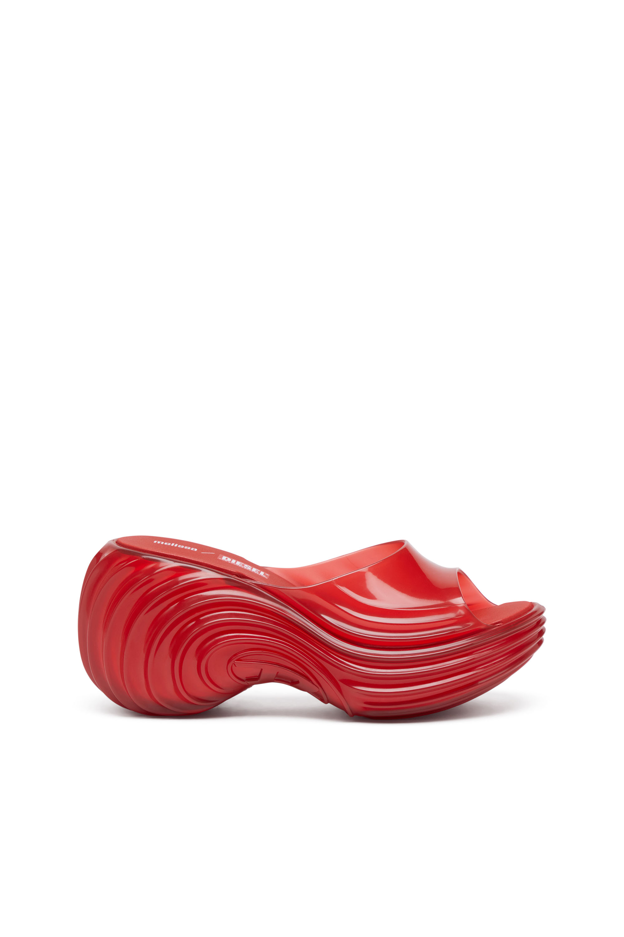Diesel - MELISSA QUANTUM PLATFORM, Damen Plateau-Pantolette aus Melflex® in Rot - 1