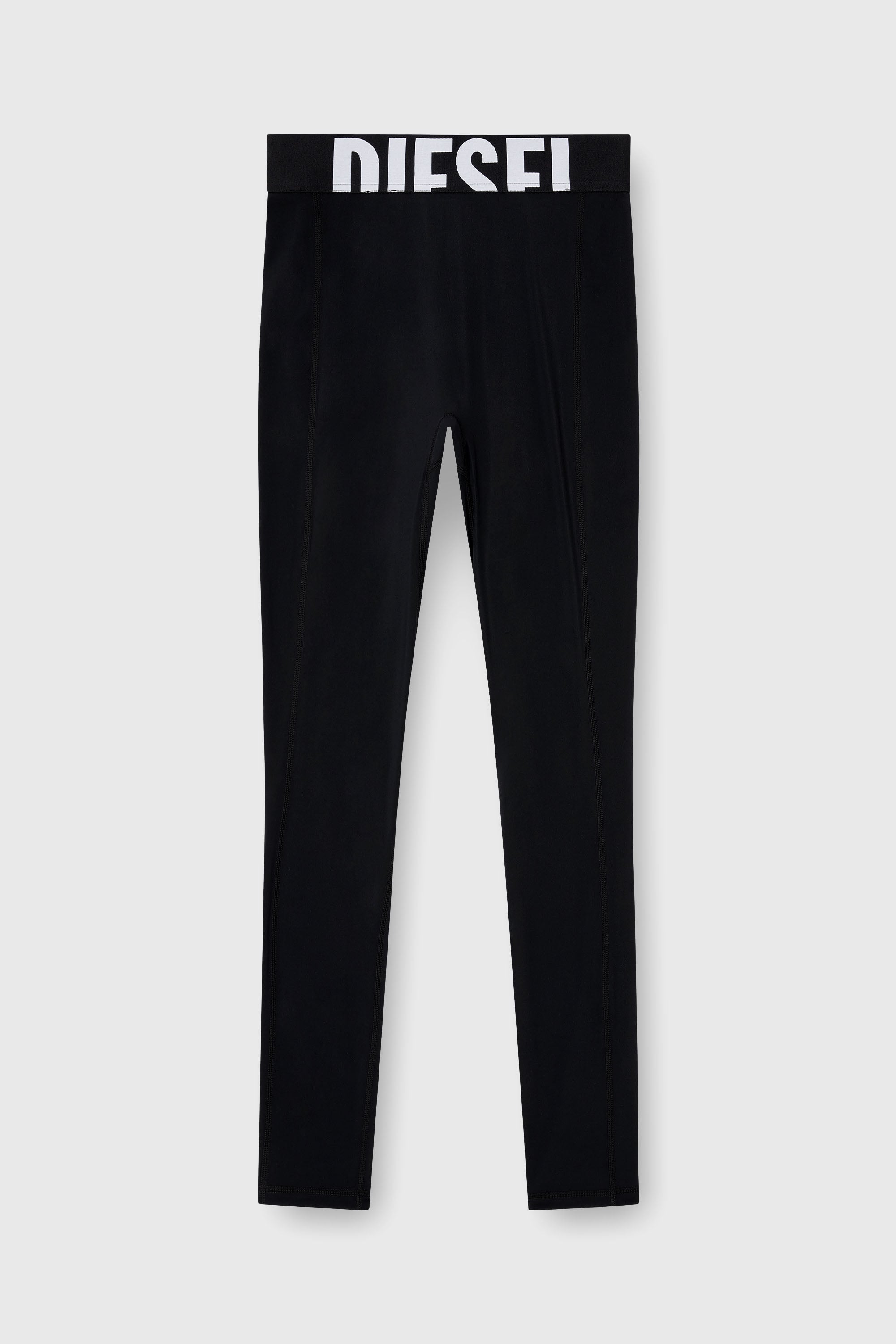 Diesel - ADELINE-D-POP, Damen Leggings aus Mikrofaser mit Cut-off-Logo in Schwarz - 2