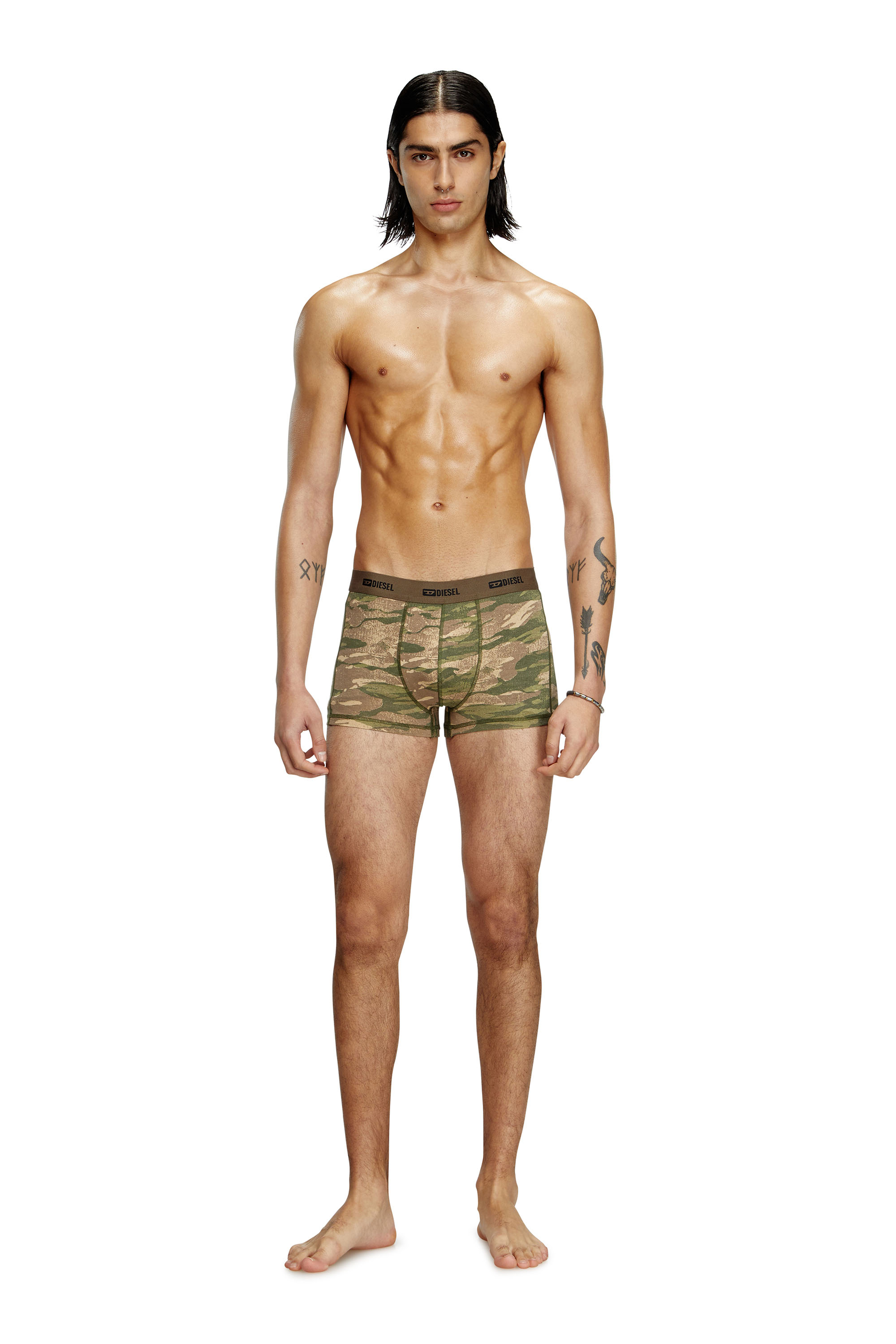 Diesel - DAMIEN-UTLT-3PACK, Lot de 3 boxers unis et motif camouflage Homme in Polychrome - 3