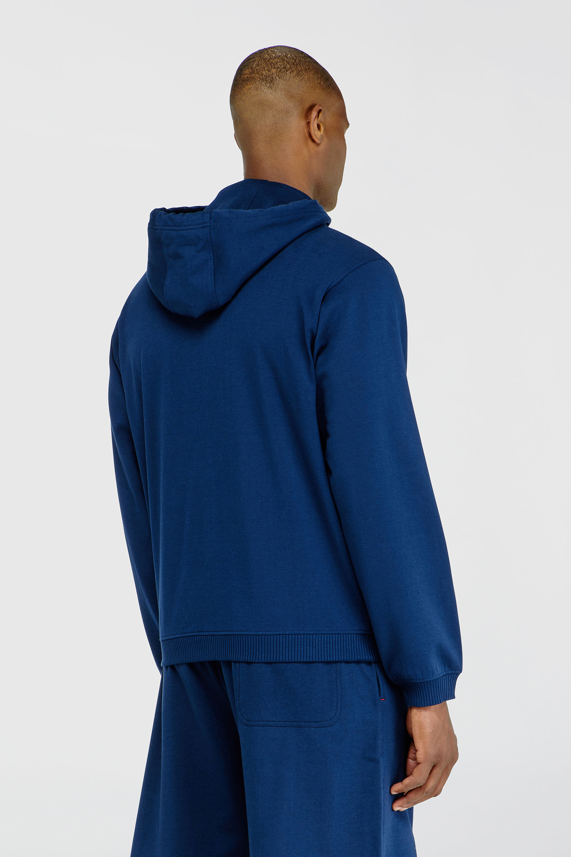 Diesel - JOY-D-CORE, Felpa con cappuccio in misto cotone smerigliato Uomo in Blu - 4