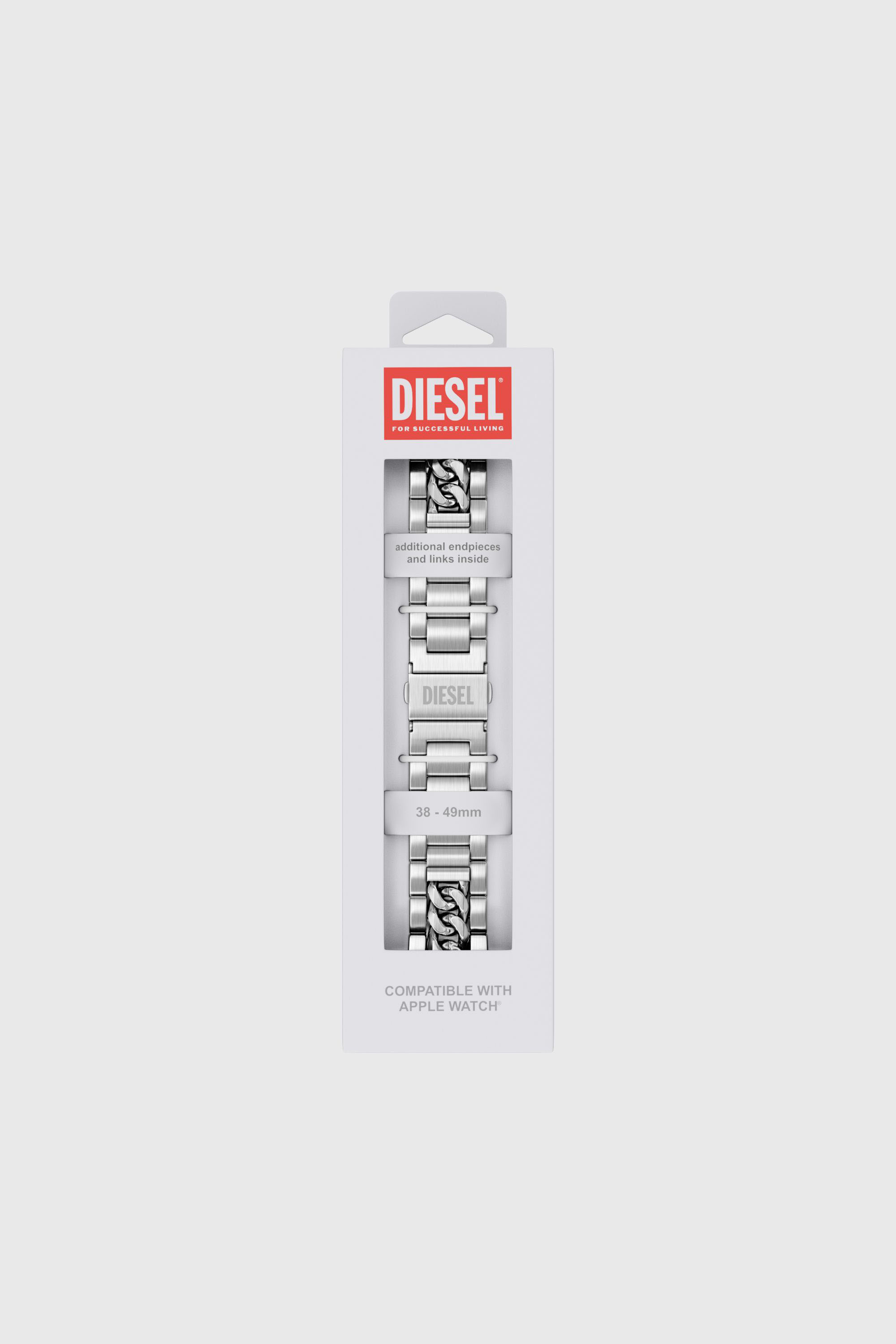 Diesel - DSS027 WATCH, Bracelet de montre en acier inoxydable pour apple watch&reg;, 38-49 mm Homme in Gris argent&eacute; - 2