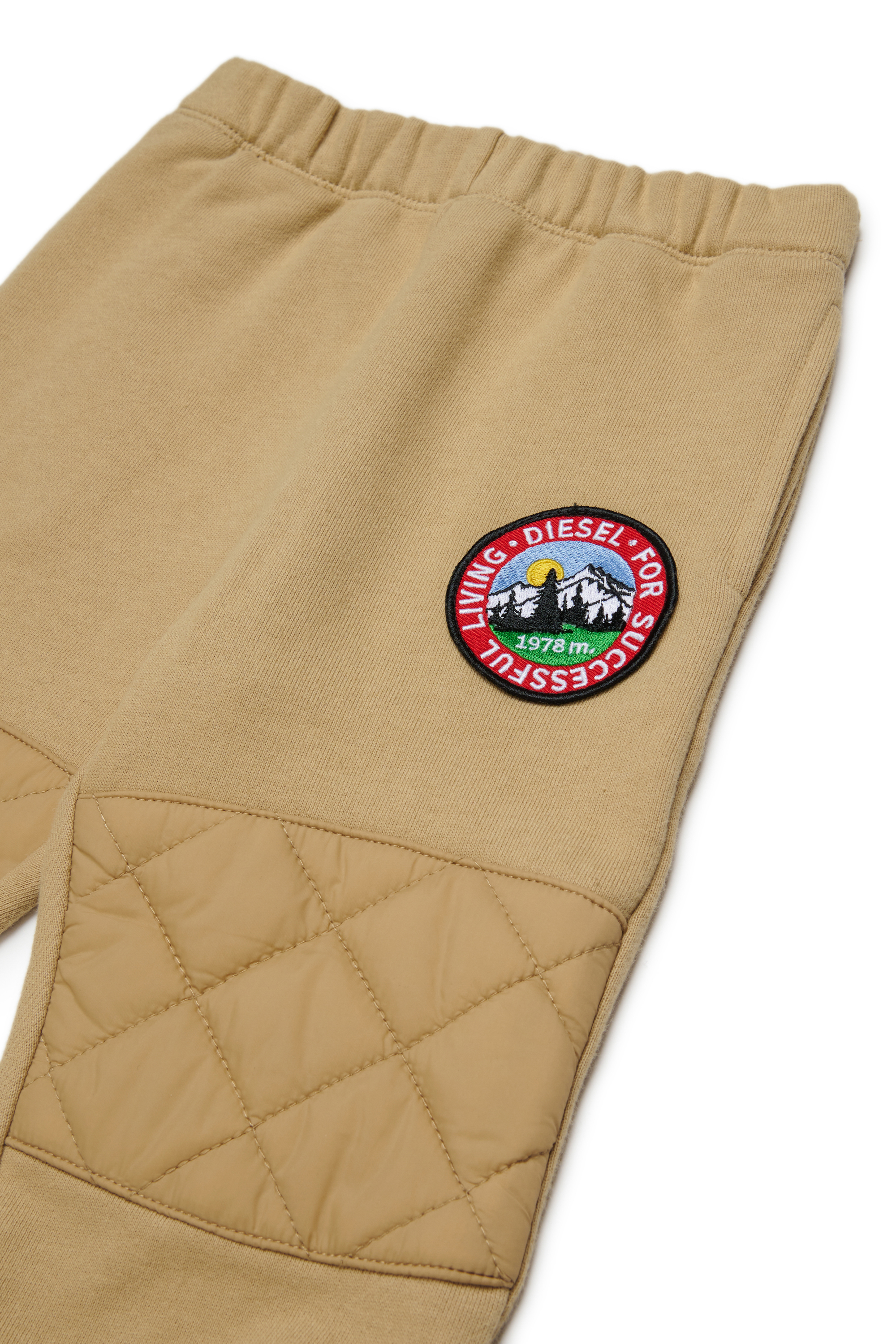 Diesel - PMONTB, Unisex's Sweatpants with quilted knee panels in Brown - 3