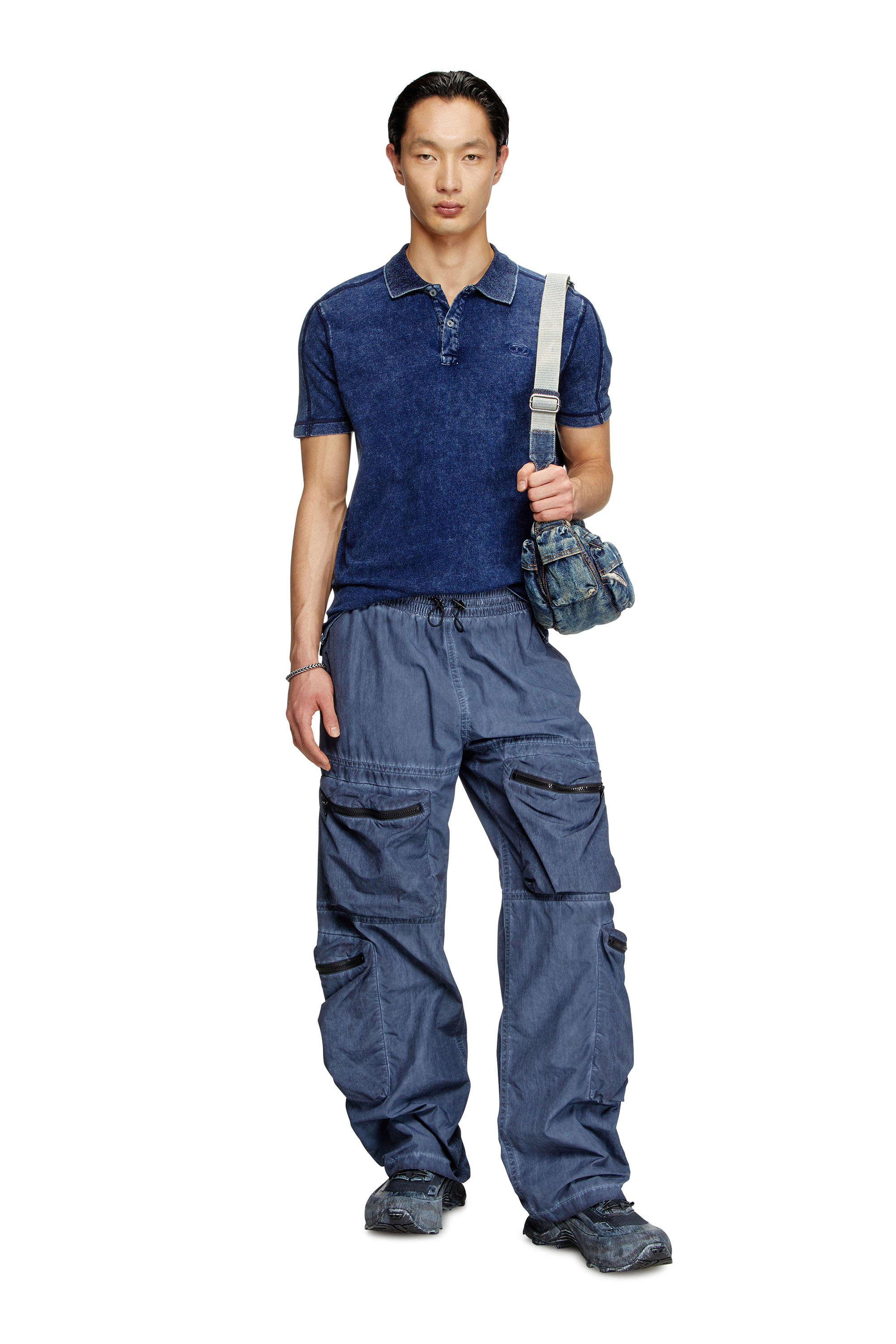 Diesel - T-SWIND-R1, Herren Poloshirt in Denim-Optik in Blau - 2