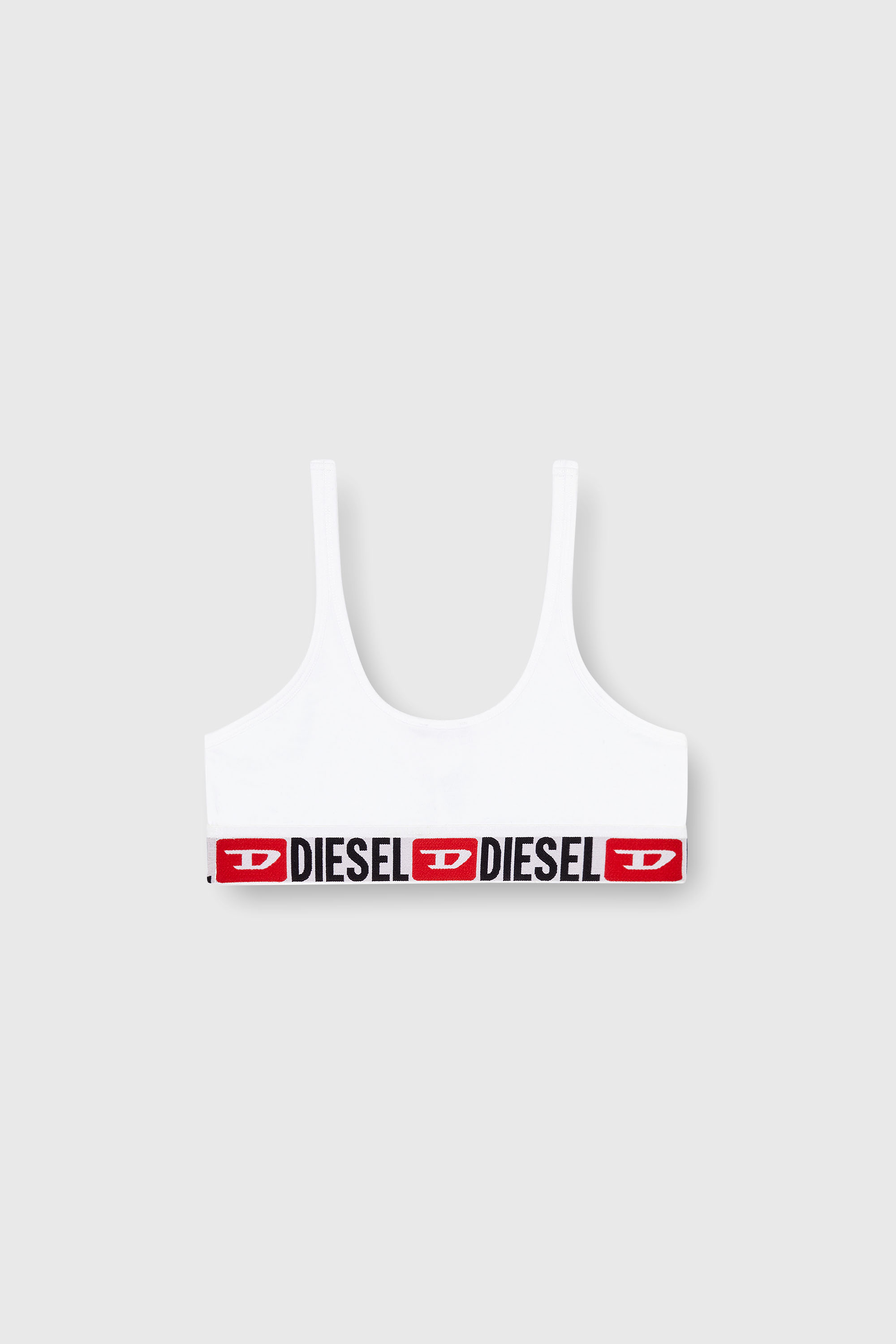 Diesel - UFSB-ORIBA, Bralette con fascia logata Donna in Bianco - 2