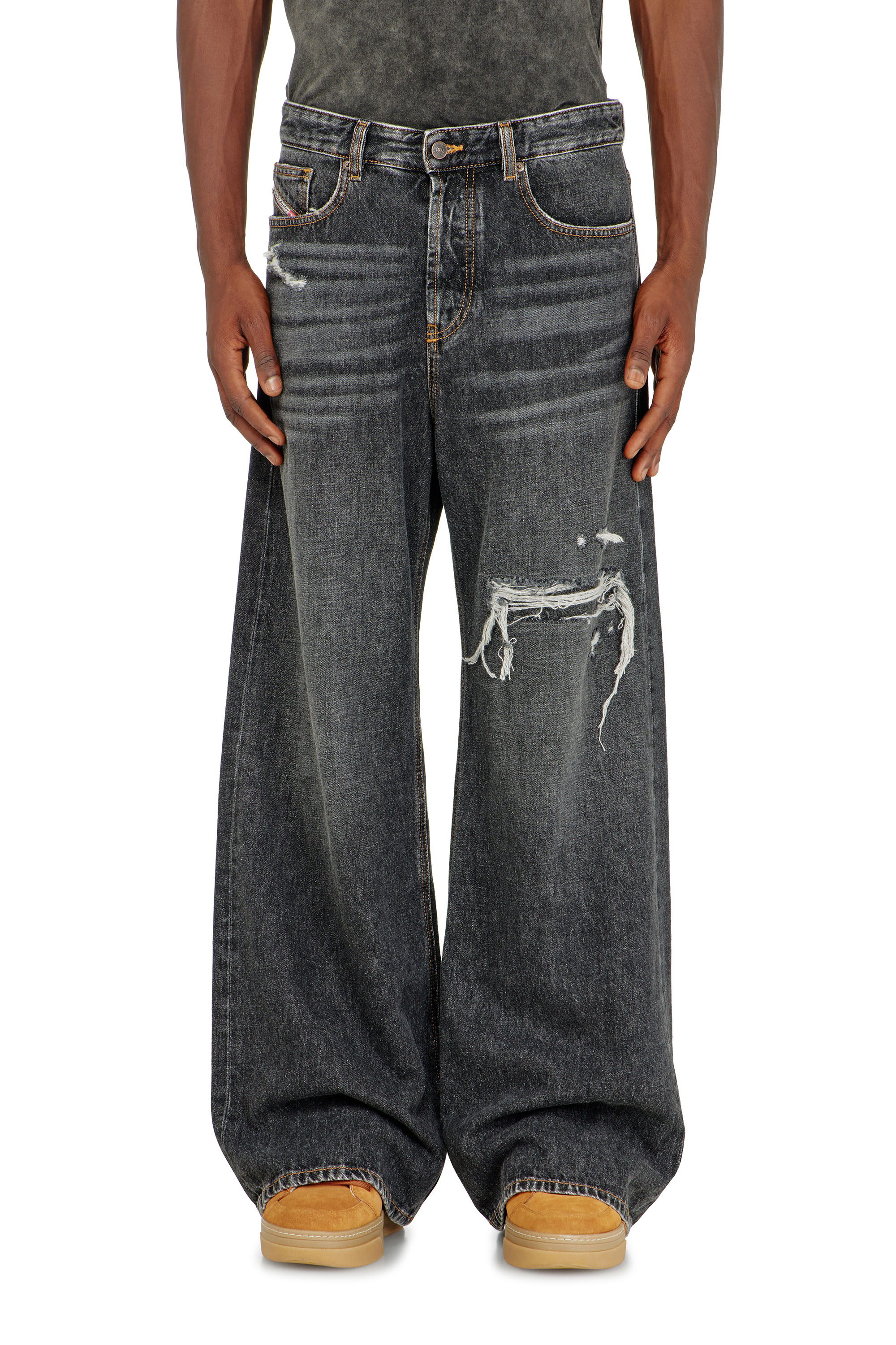 Diesel - Herren Relaxed Jeans D-Rise 007DN, Schwarz/Dunkelgrau - 4