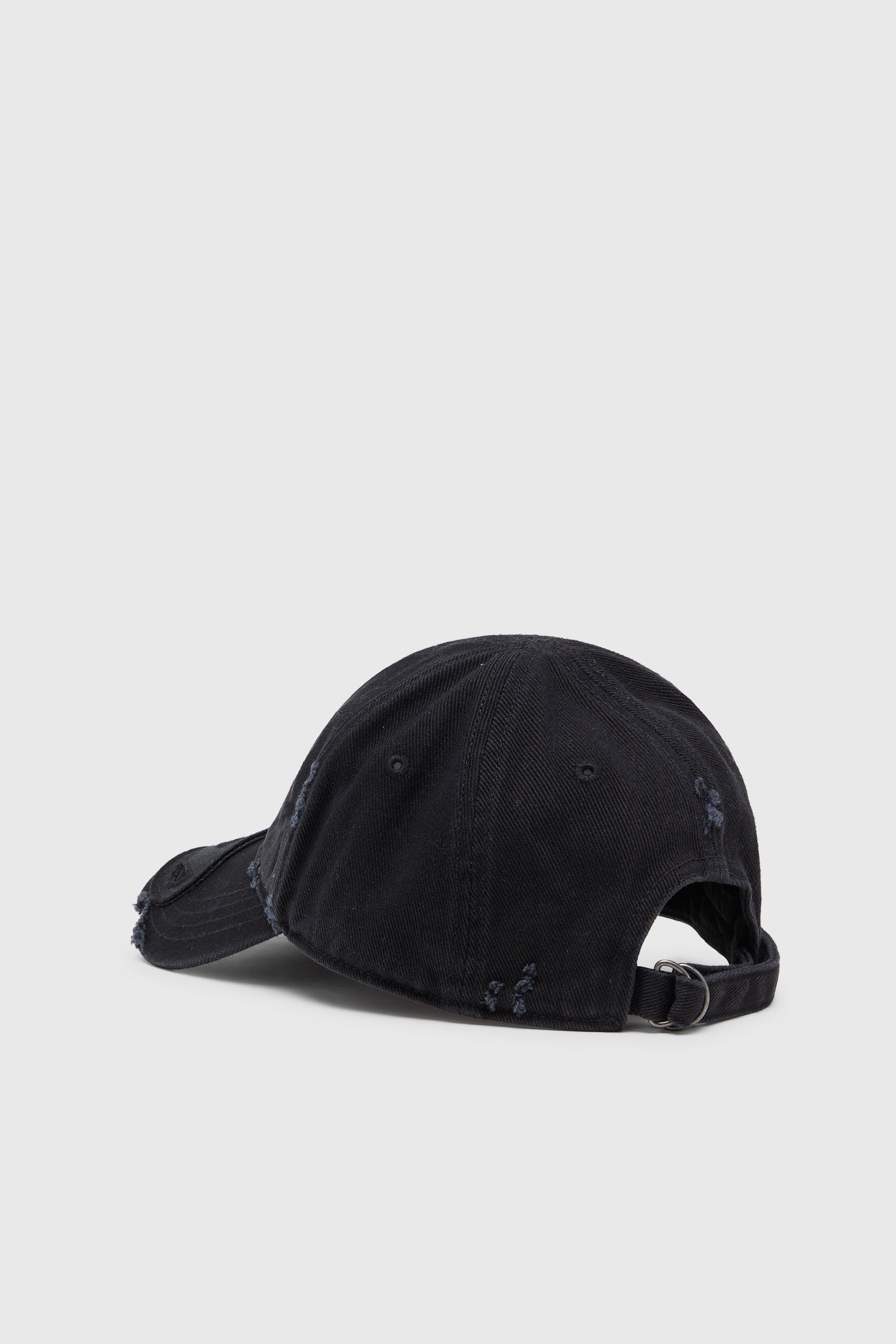 Diesel - C-BIGDOV, Casquette en coton twill avec d&eacute;tails us&eacute;s Homme in Noir - 2